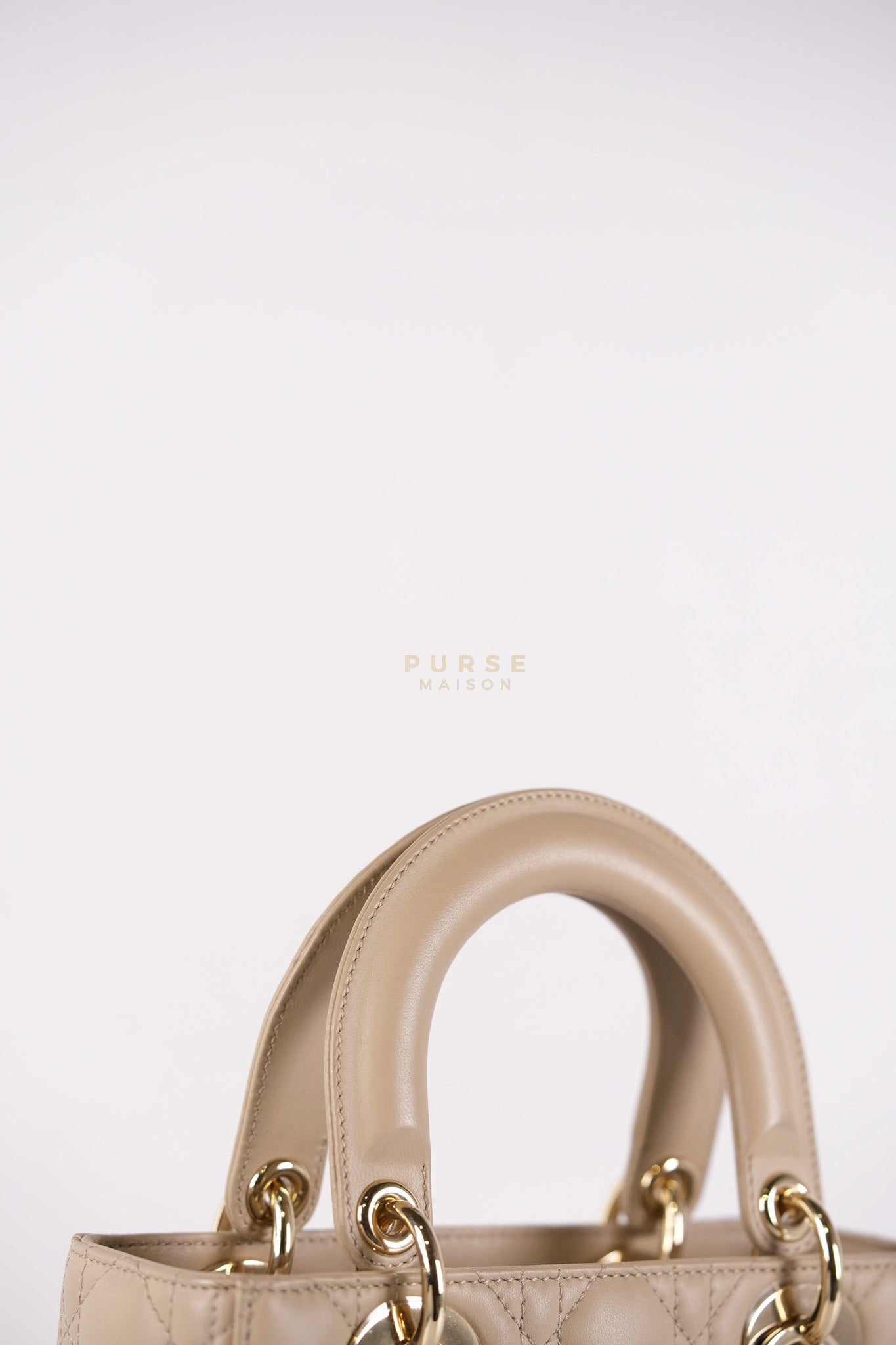 Lady Dior MyABCDior Small in Light Beige Cannage Lambskin Leather and Light Gold Hardware | Purse Maison Luxury Bags Shop