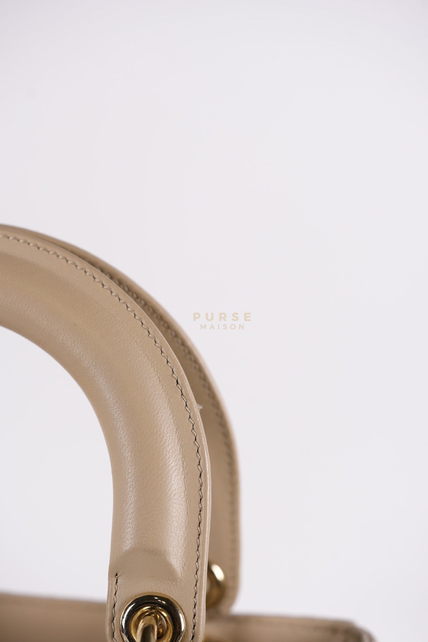 Lady Dior MyABCDior Small in Light Beige Cannage Lambskin Leather and Light Gold Hardware | Purse Maison Luxury Bags Shop
