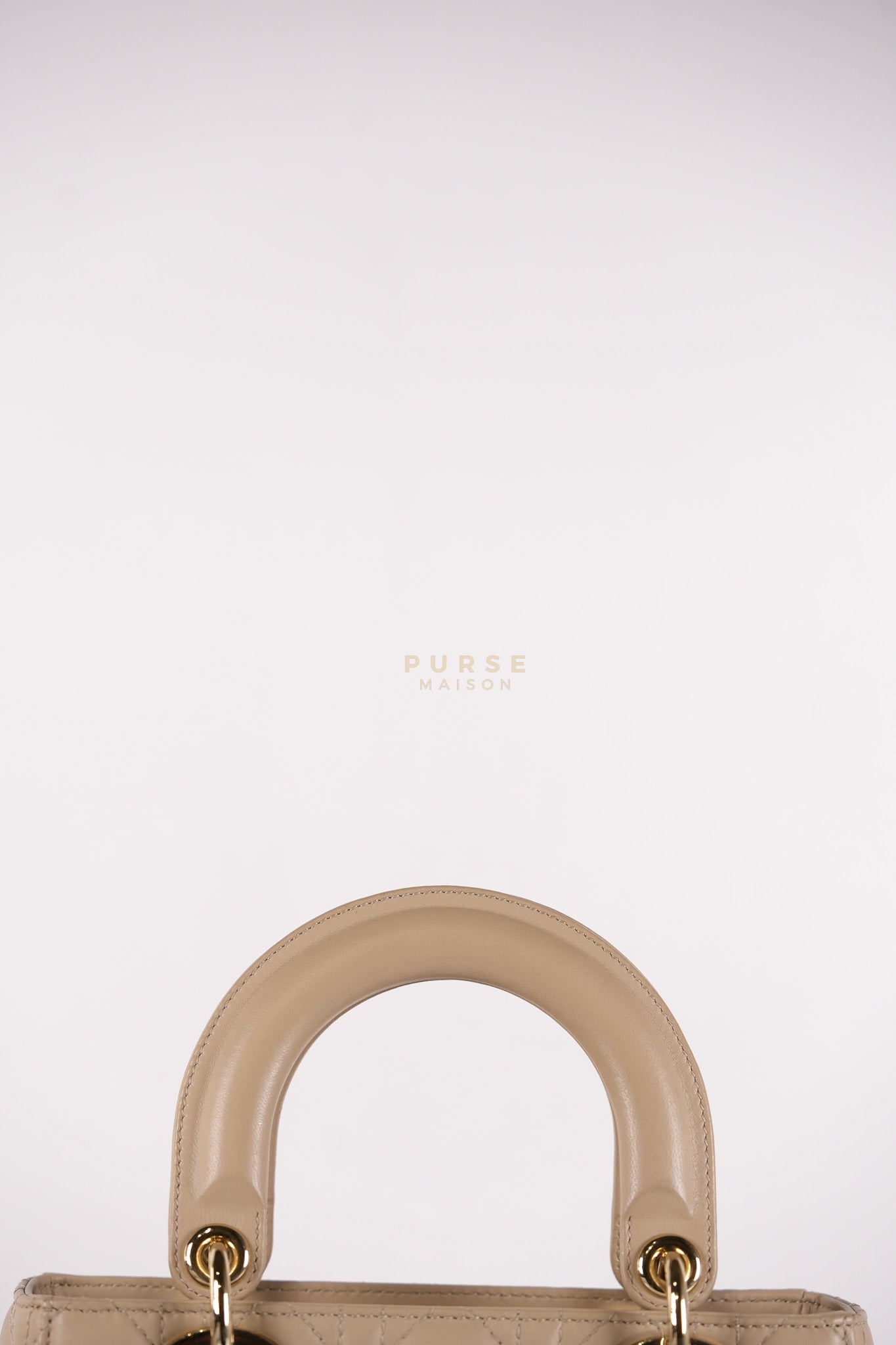 Lady Dior MyABCDior Small in Light Beige Cannage Lambskin Leather and Light Gold Hardware | Purse Maison Luxury Bags Shop