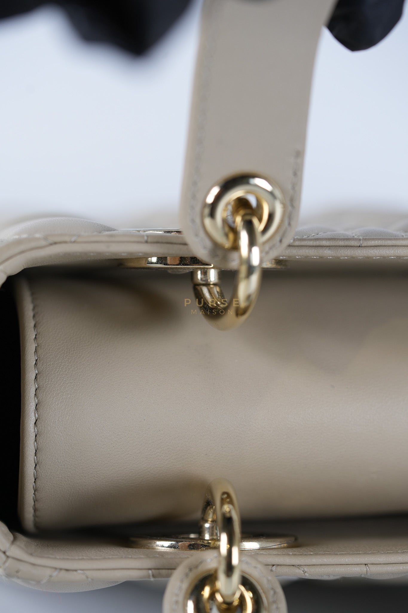 Lady Dior MyABCDior Small in Light Beige Cannage Lambskin Leather and Light Gold Hardware | Purse Maison Luxury Bags Shop