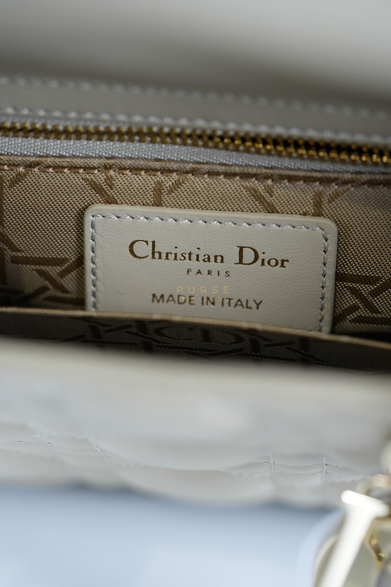 Lady Dior MyABCDior Small in Light Beige Cannage Lambskin Leather and Light Gold Hardware | Purse Maison Luxury Bags Shop