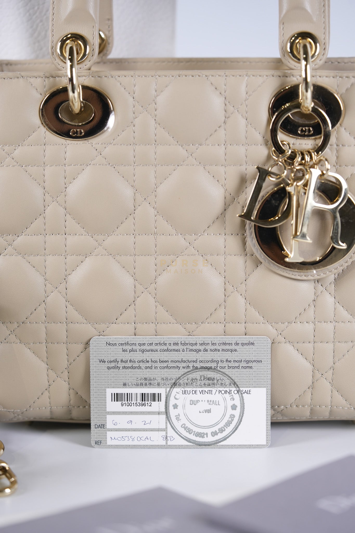 Lady Dior MyABCDior Small in Light Beige Cannage Lambskin Leather and Light Gold Hardware | Purse Maison Luxury Bags Shop