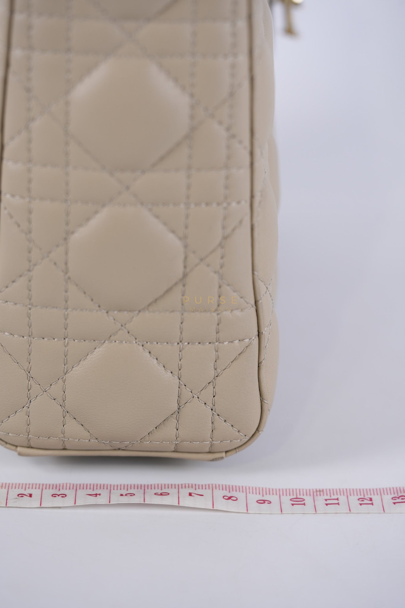 Lady Dior MyABCDior Small in Light Beige Cannage Lambskin Leather and Light Gold Hardware | Purse Maison Luxury Bags Shop