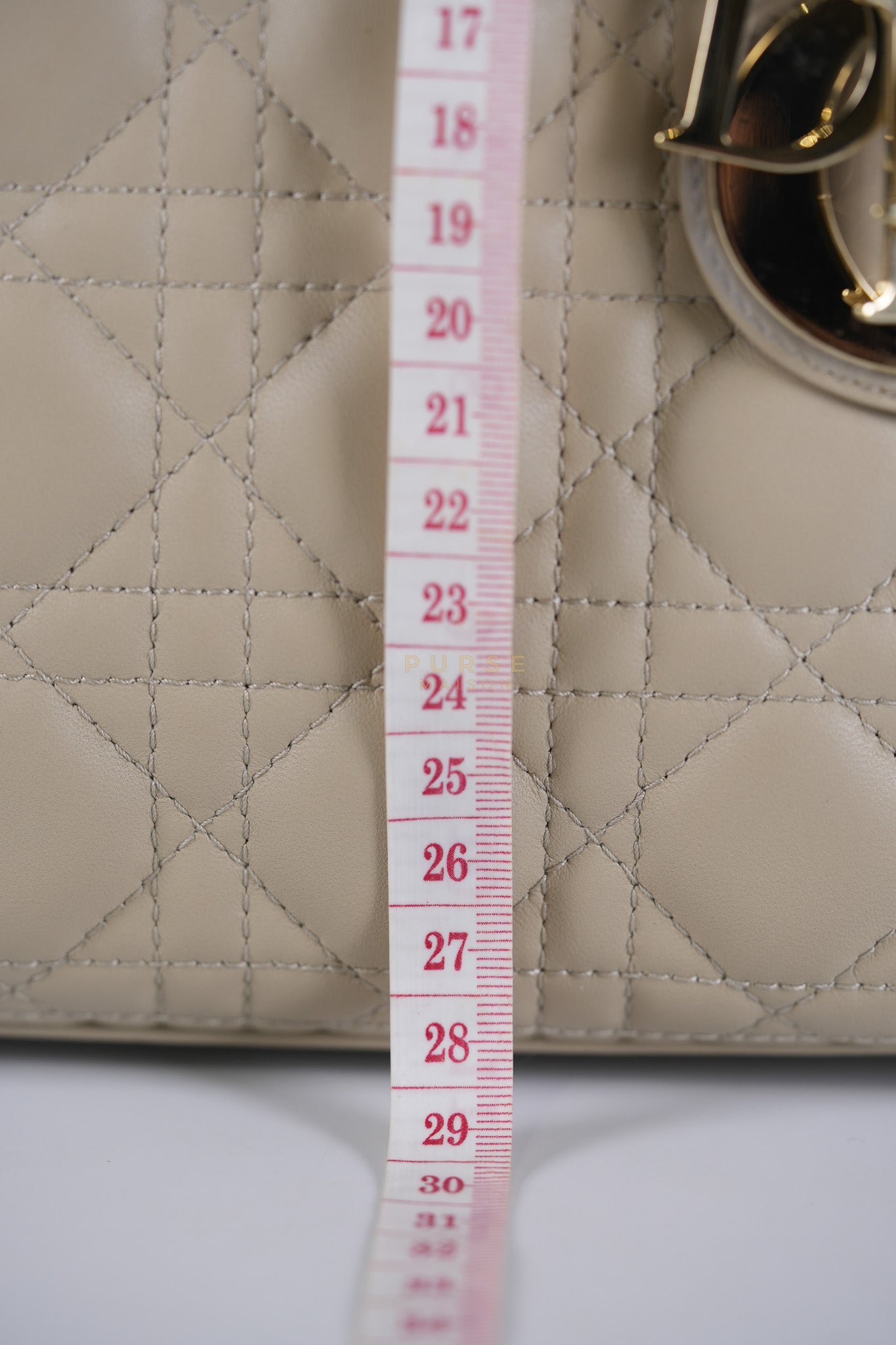 Lady Dior MyABCDior Small in Light Beige Cannage Lambskin Leather and Light Gold Hardware | Purse Maison Luxury Bags Shop