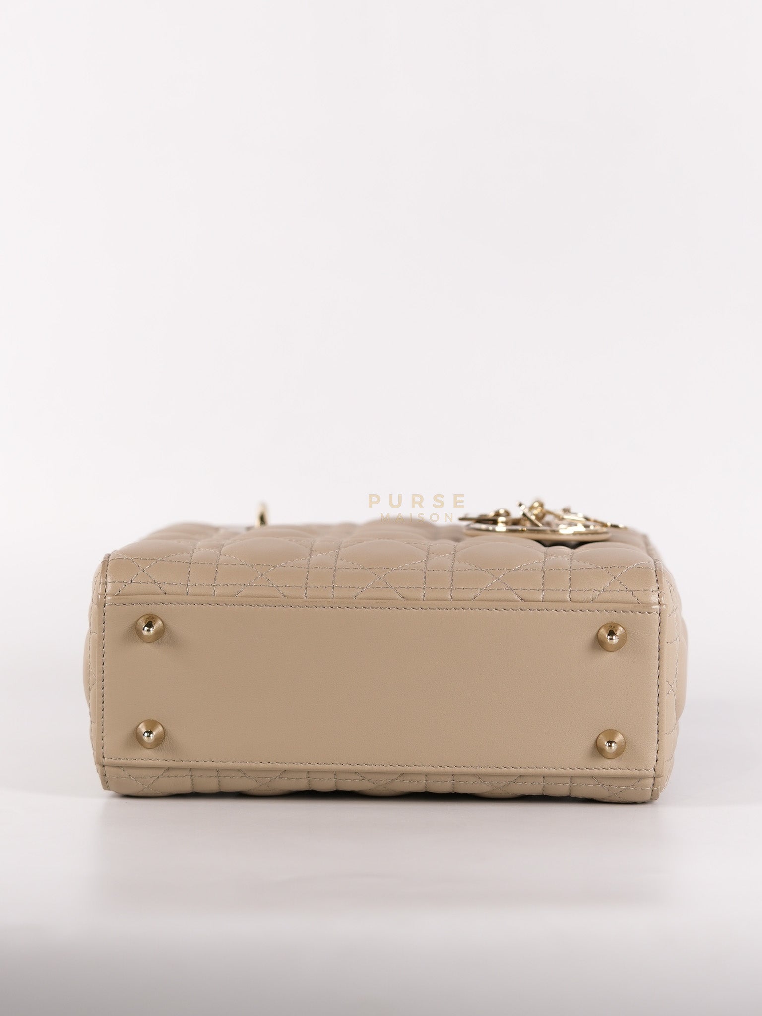 Lady Dior MyABCDior Small in Light Beige Cannage Lambskin Leather and Light Gold Hardware | Purse Maison Luxury Bags Shop