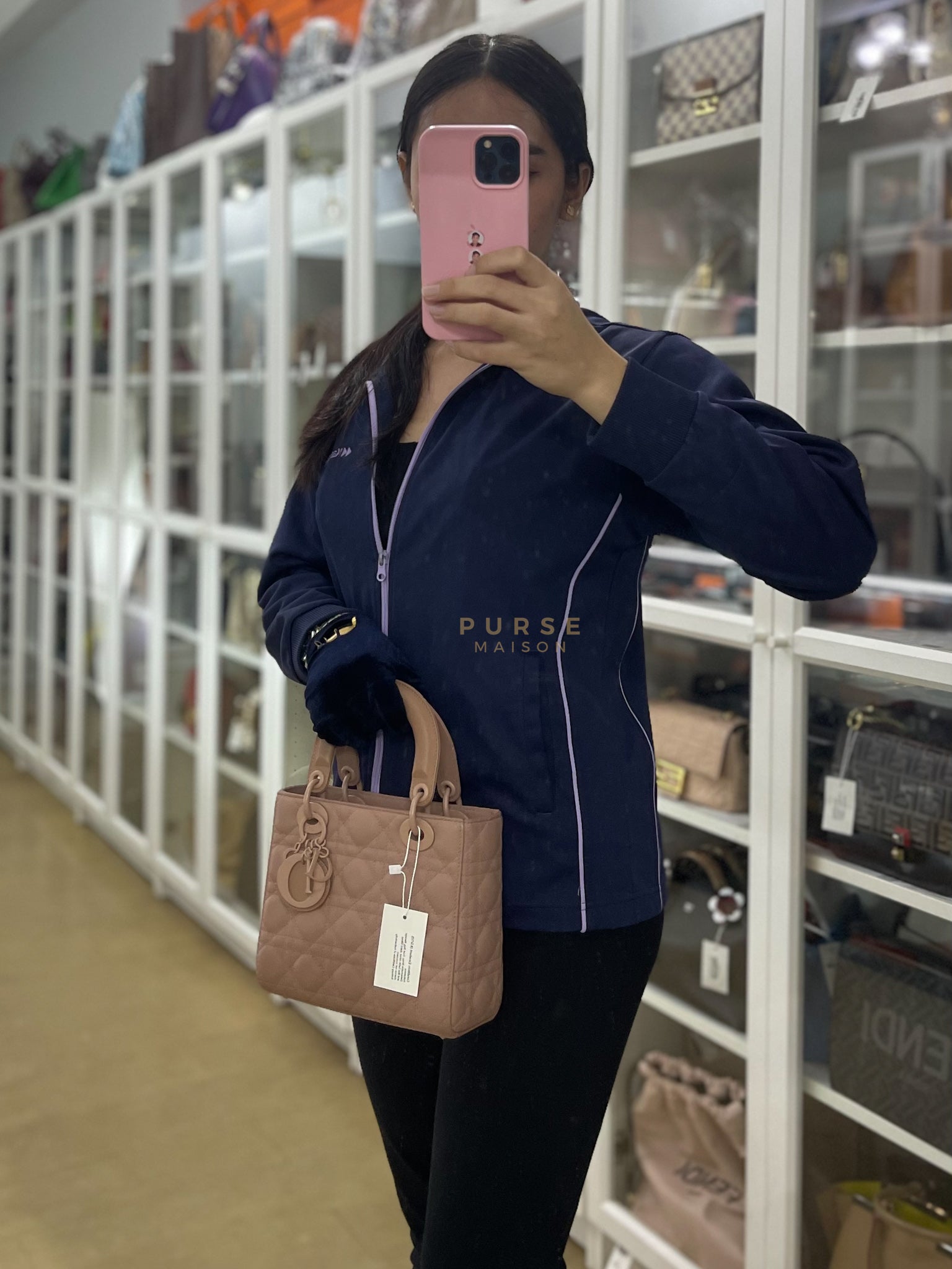 Lady Dior MyABCDior Small in Matte Pink Blush Cannage Lambskin Leather | Purse Maison Luxury Bags Shop