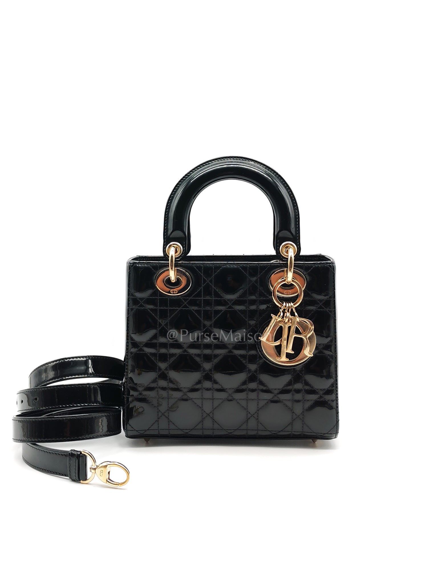 Lady Dior Small in Black Patent Leather Shoulder Bag | Purse Maison Luxury Bags Shop