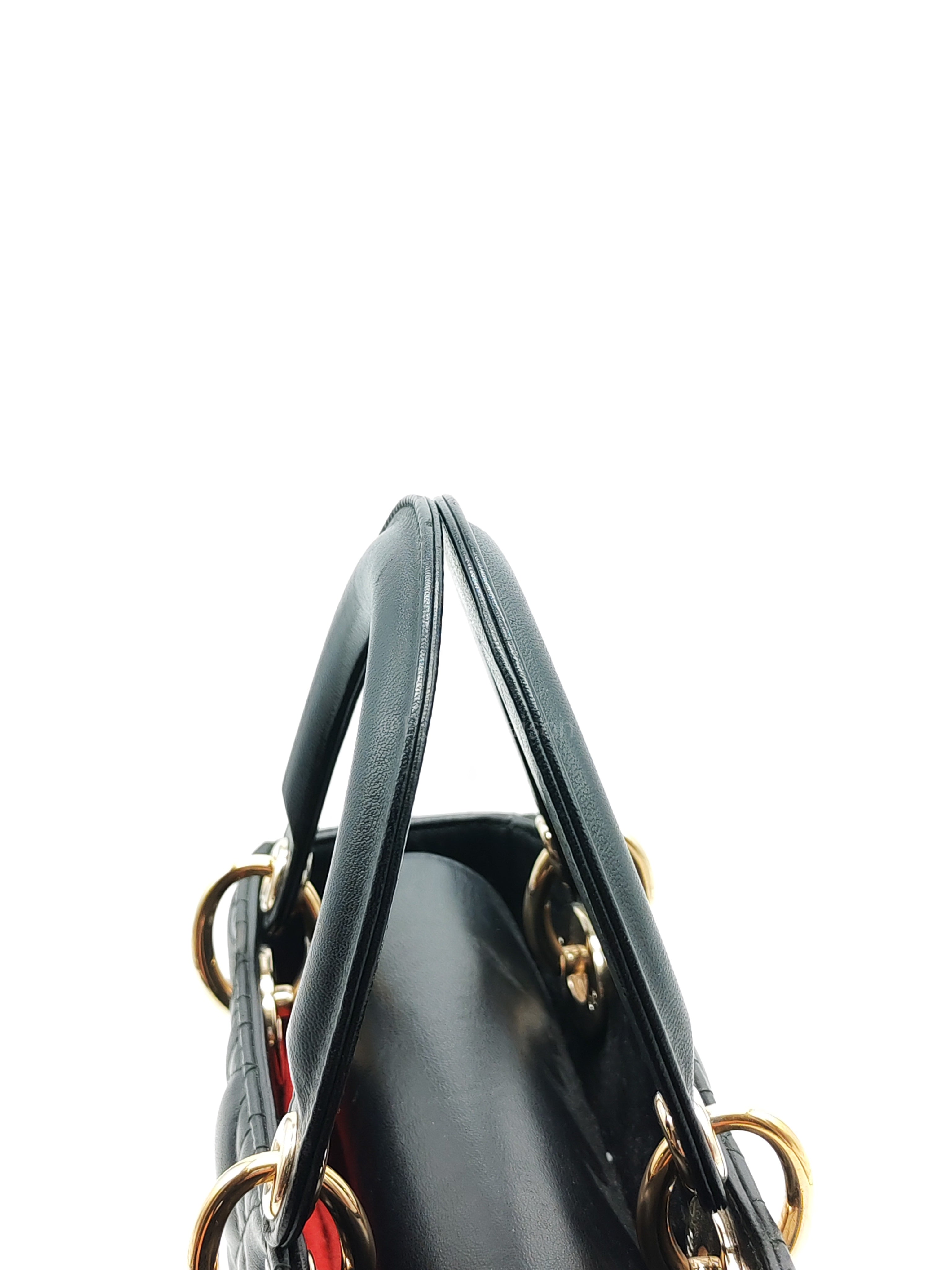 Lady Dior Small in Black Quilted Cannage Lambskin Leather & Gold Hardware | Purse Maison Luxury Bags Shop