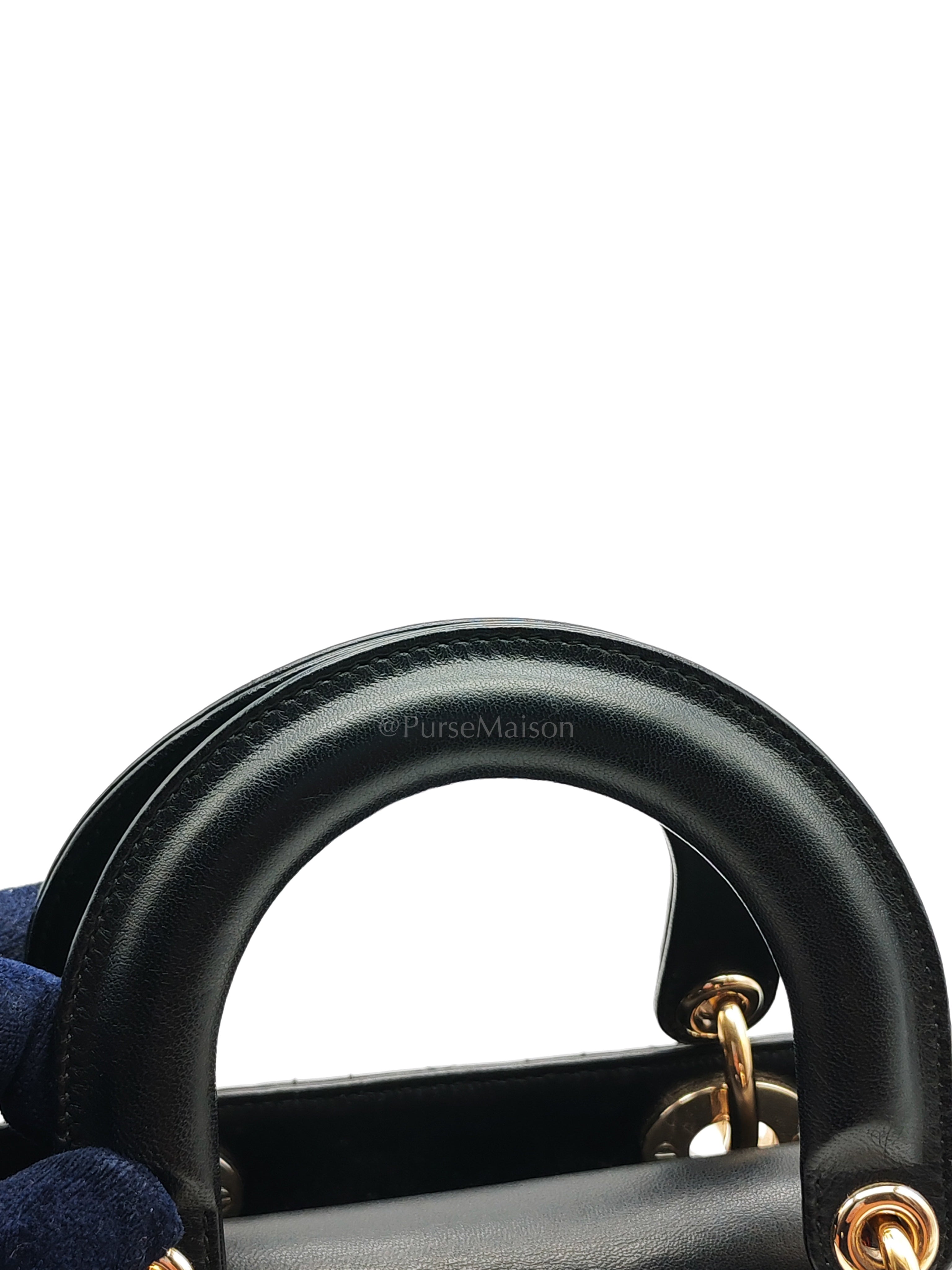 Lady Dior Small in Black Quilted Cannage Lambskin Leather & Gold Hardware | Purse Maison Luxury Bags Shop