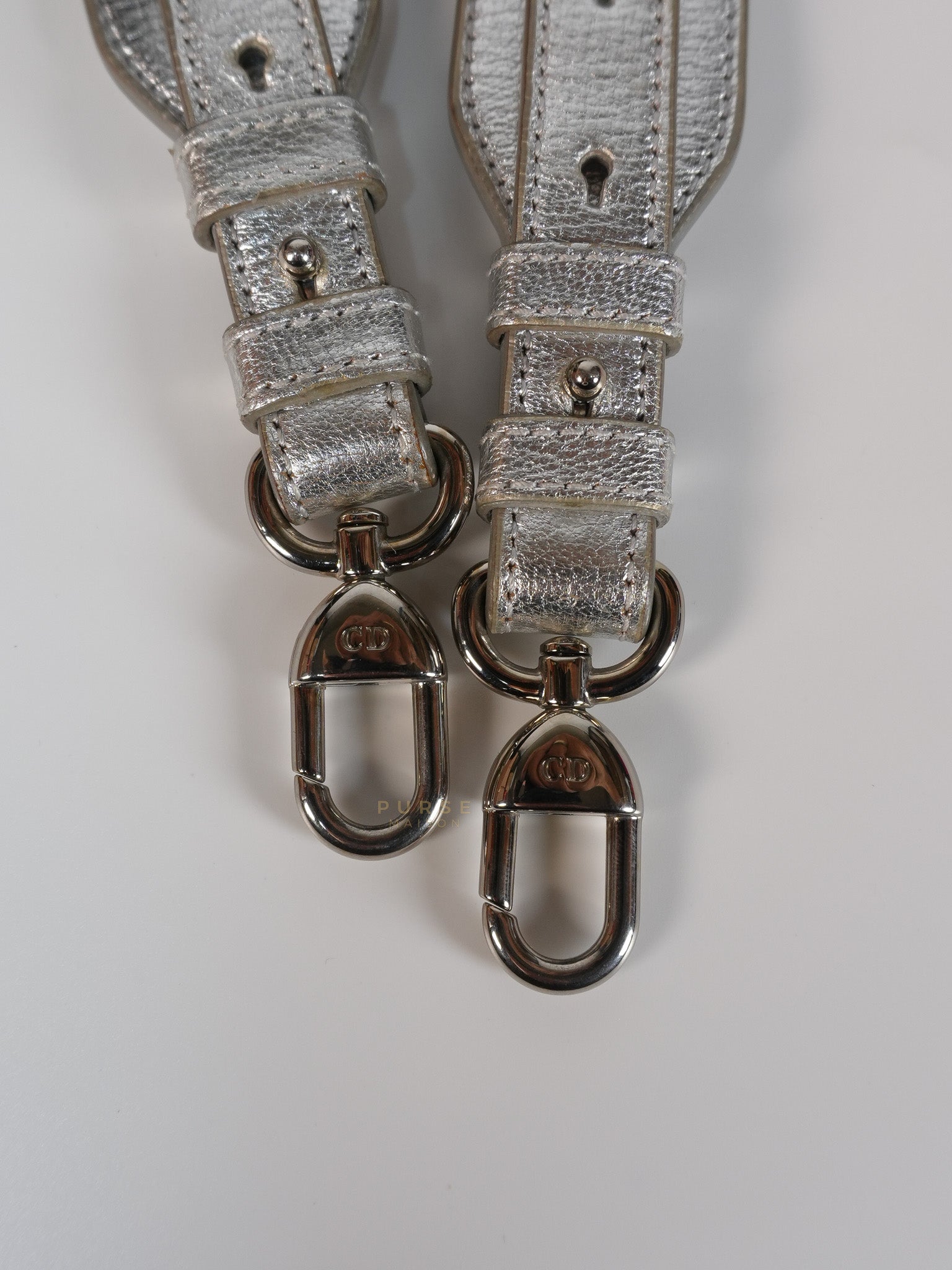 Lady Dior Small ADCDior Metallic Silver Grained Calfskin Leather | Purse Maison Luxury Bags Shop