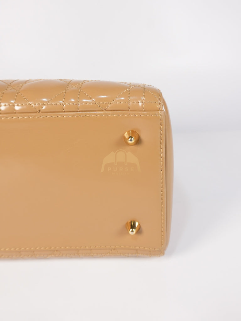 Lady Dior Vintage Medium in Dark Beige Patent Leather | Purse Maison Luxury Bags Shop