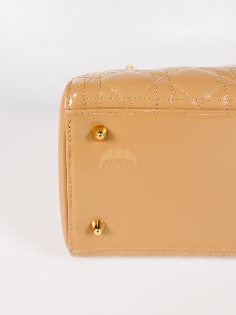 Lady Dior Vintage Medium in Dark Beige Patent Leather | Purse Maison Luxury Bags Shop