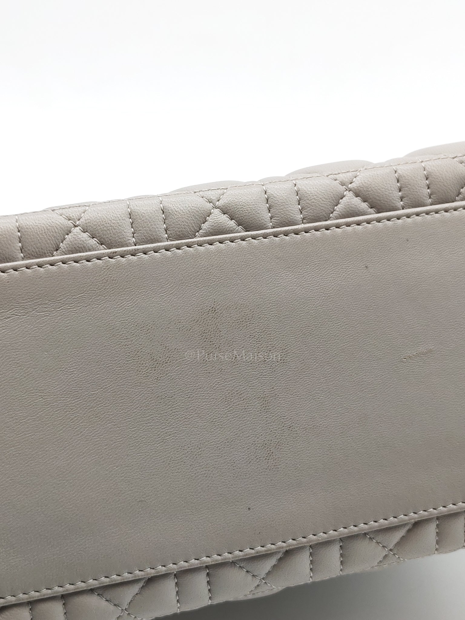 Lady Dior Vintage Medium in Gray Quilted Cannage Lambskin Leather & Silver Hardware | Purse Maison Luxury Bags Shop