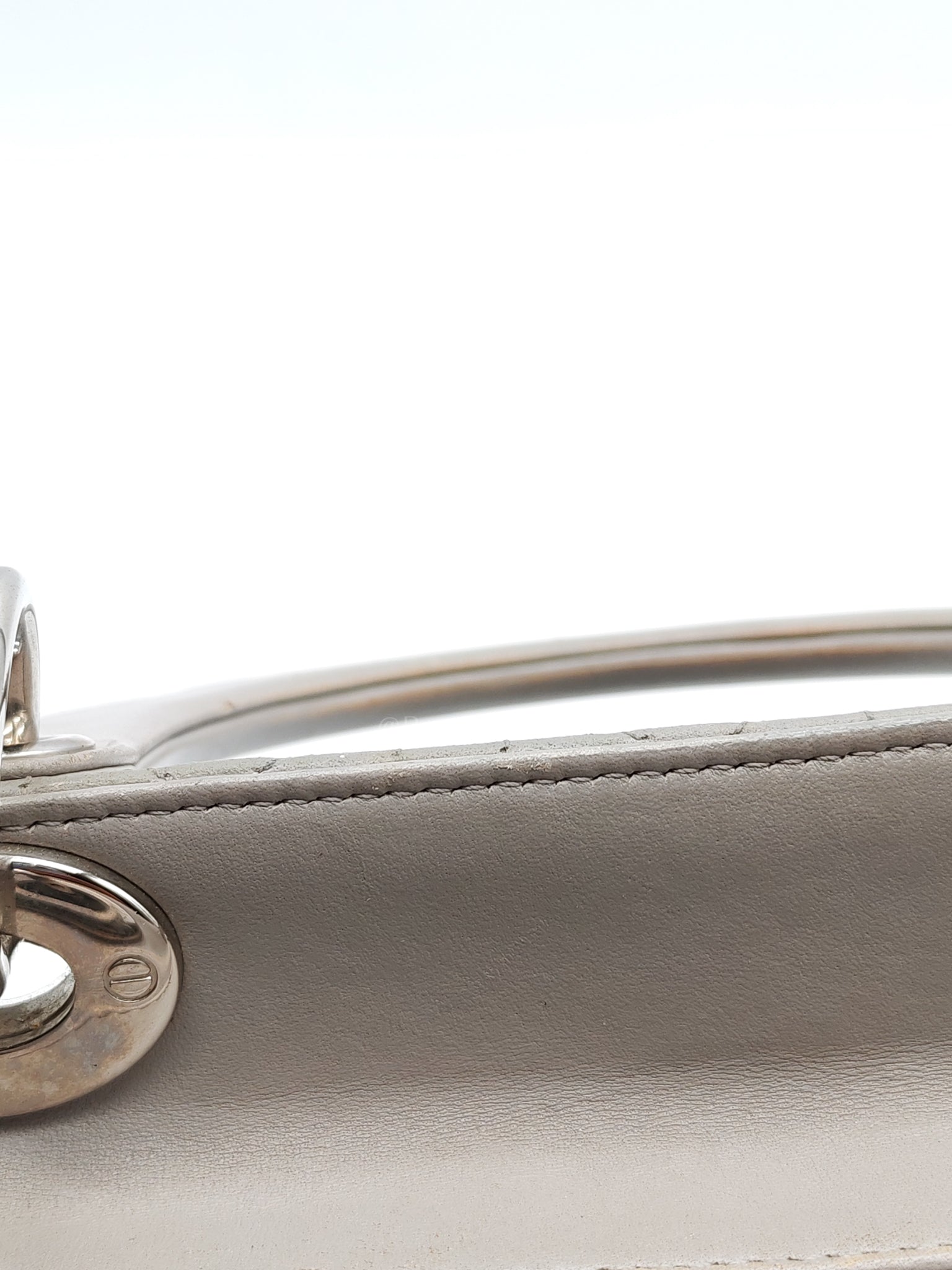 Lady Dior Vintage Medium in Gray Quilted Cannage Lambskin Leather & Silver Hardware | Purse Maison Luxury Bags Shop