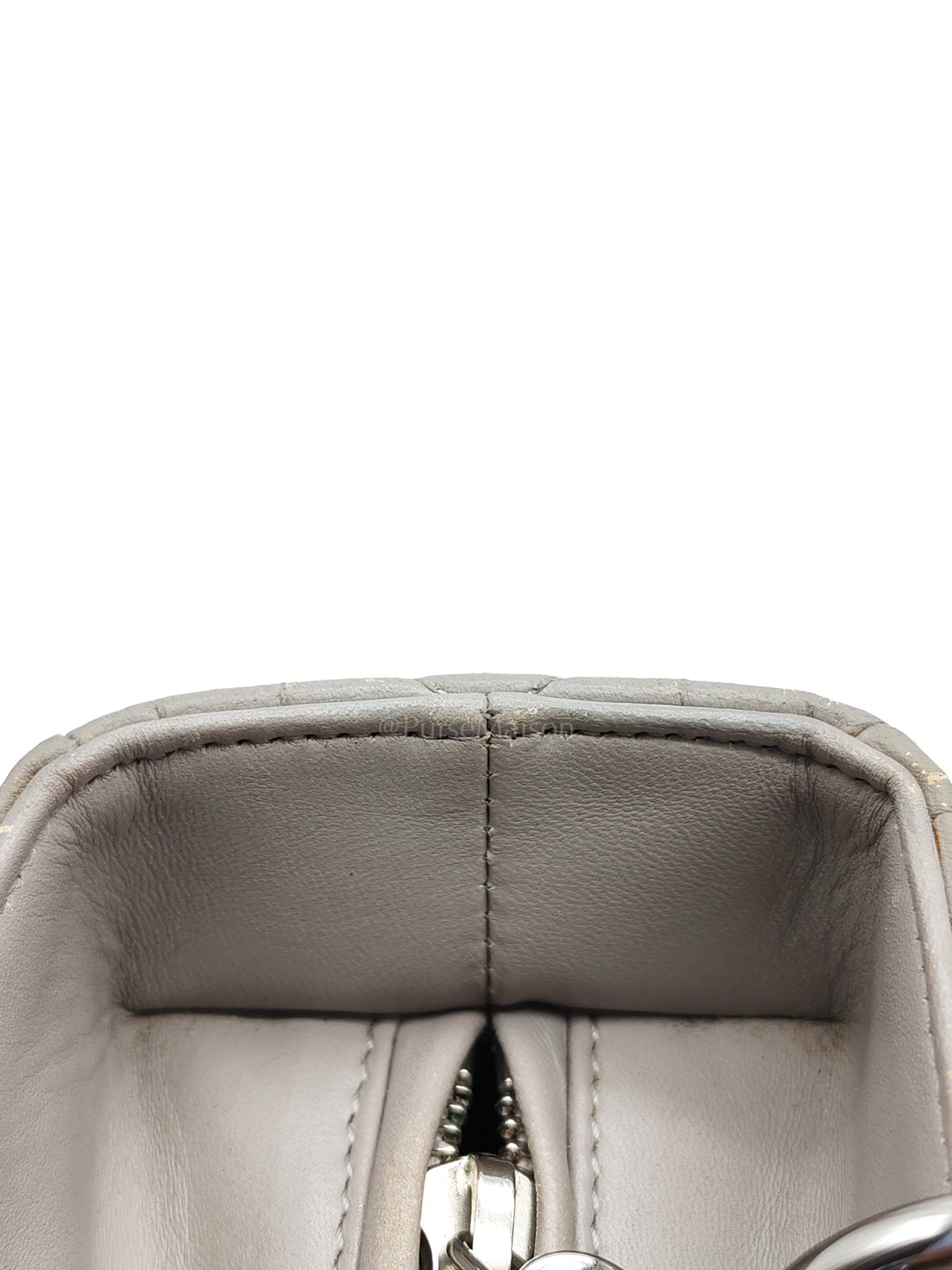 Lady Dior Vintage Medium in Gray Quilted Cannage Lambskin Leather & Silver Hardware | Purse Maison Luxury Bags Shop