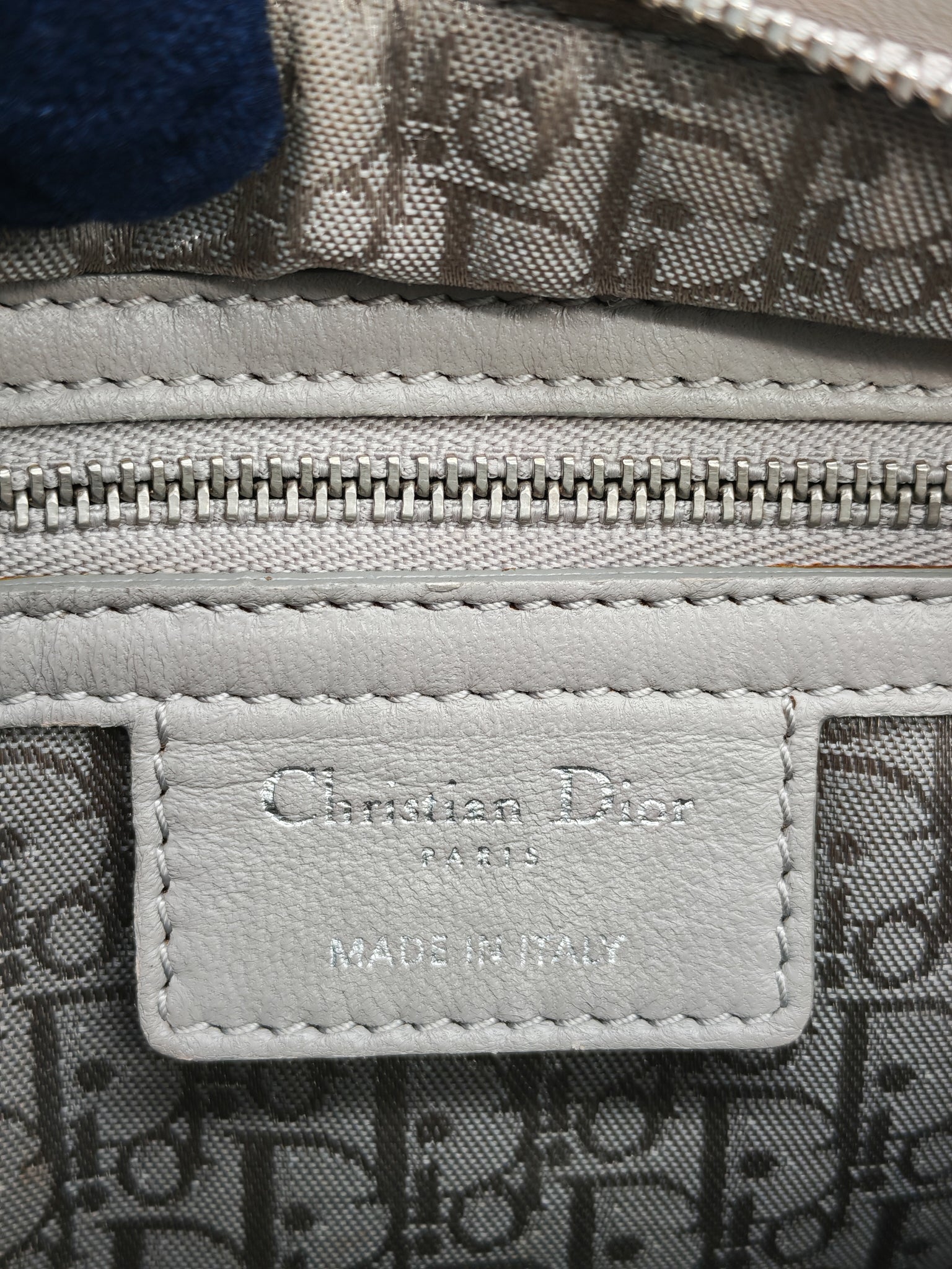 Lady Dior Vintage Medium in Gray Quilted Cannage Lambskin Leather & Silver Hardware | Purse Maison Luxury Bags Shop