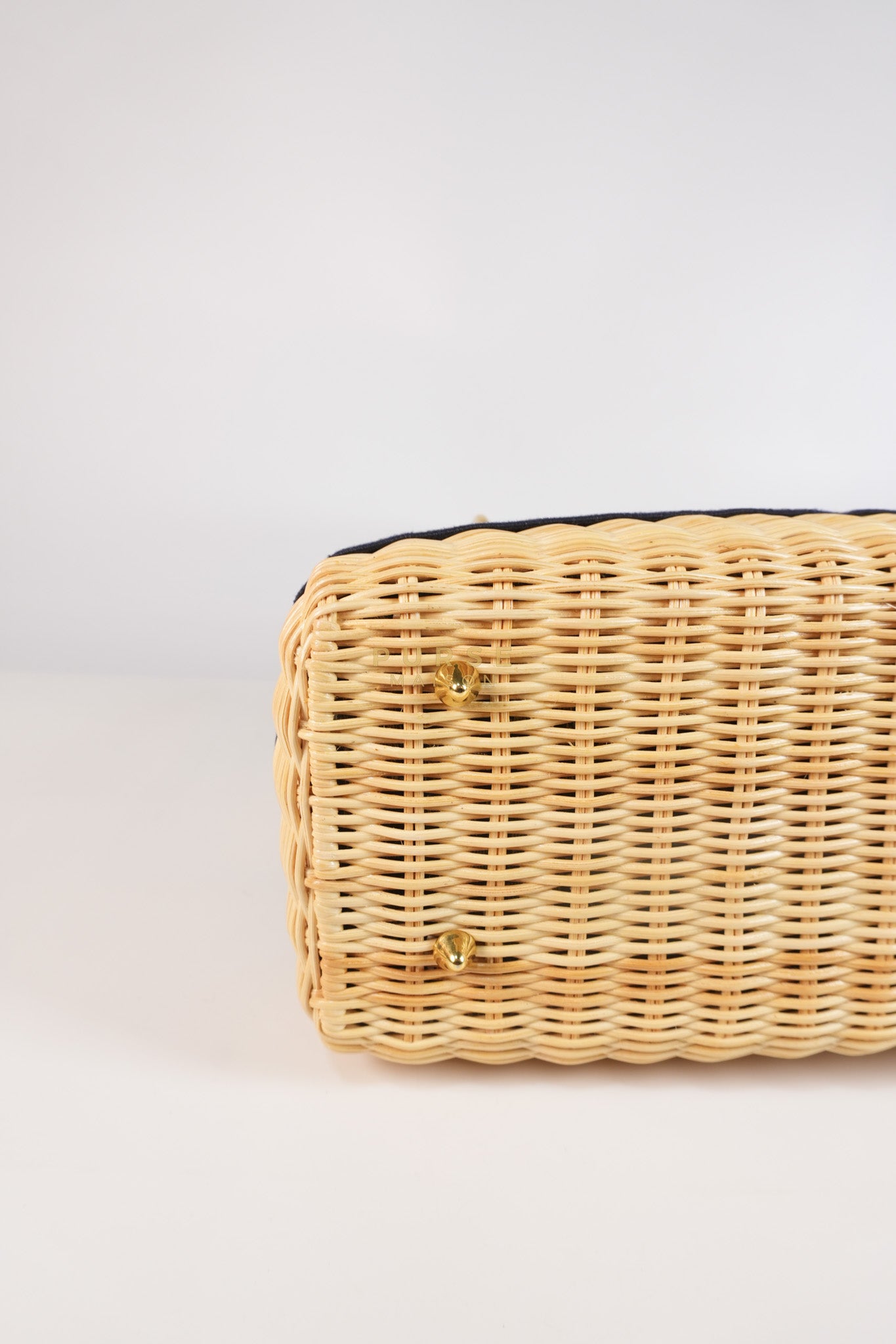 Lady Dior Wicker Medium in Blue Natural Rattan & Oblique Jacquard | Purse Maison Luxury Bags Shop