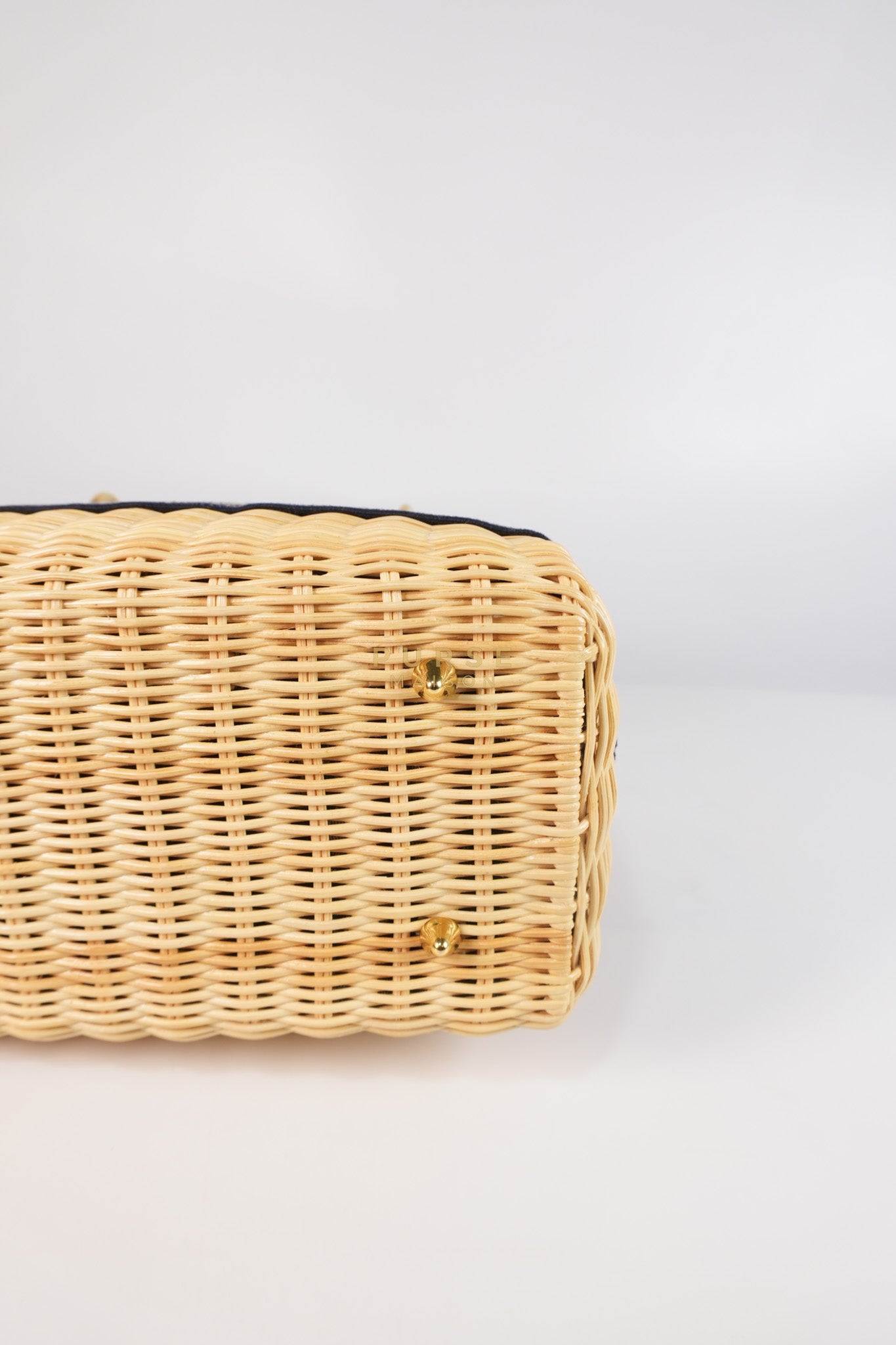 Lady Dior Wicker Medium in Blue Natural Rattan & Oblique Jacquard | Purse Maison Luxury Bags Shop