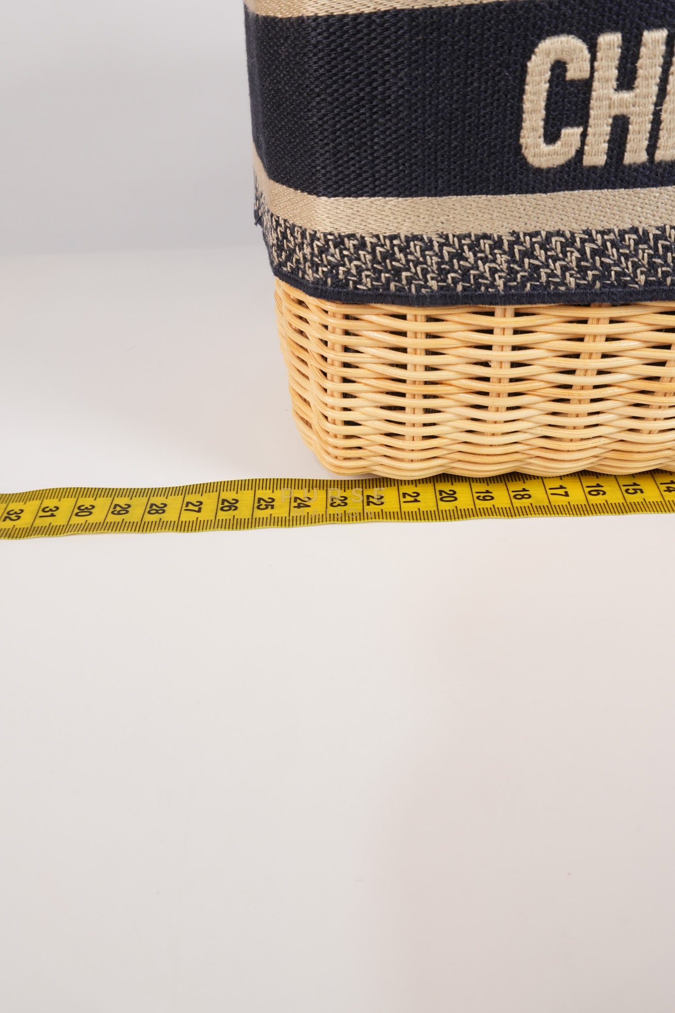 Lady Dior Wicker Medium in Blue Natural Rattan & Oblique Jacquard | Purse Maison Luxury Bags Shop