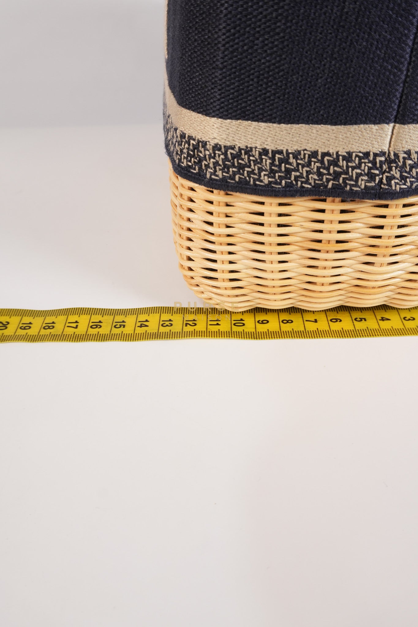 Lady Dior Wicker Medium in Blue Natural Rattan & Oblique Jacquard | Purse Maison Luxury Bags Shop