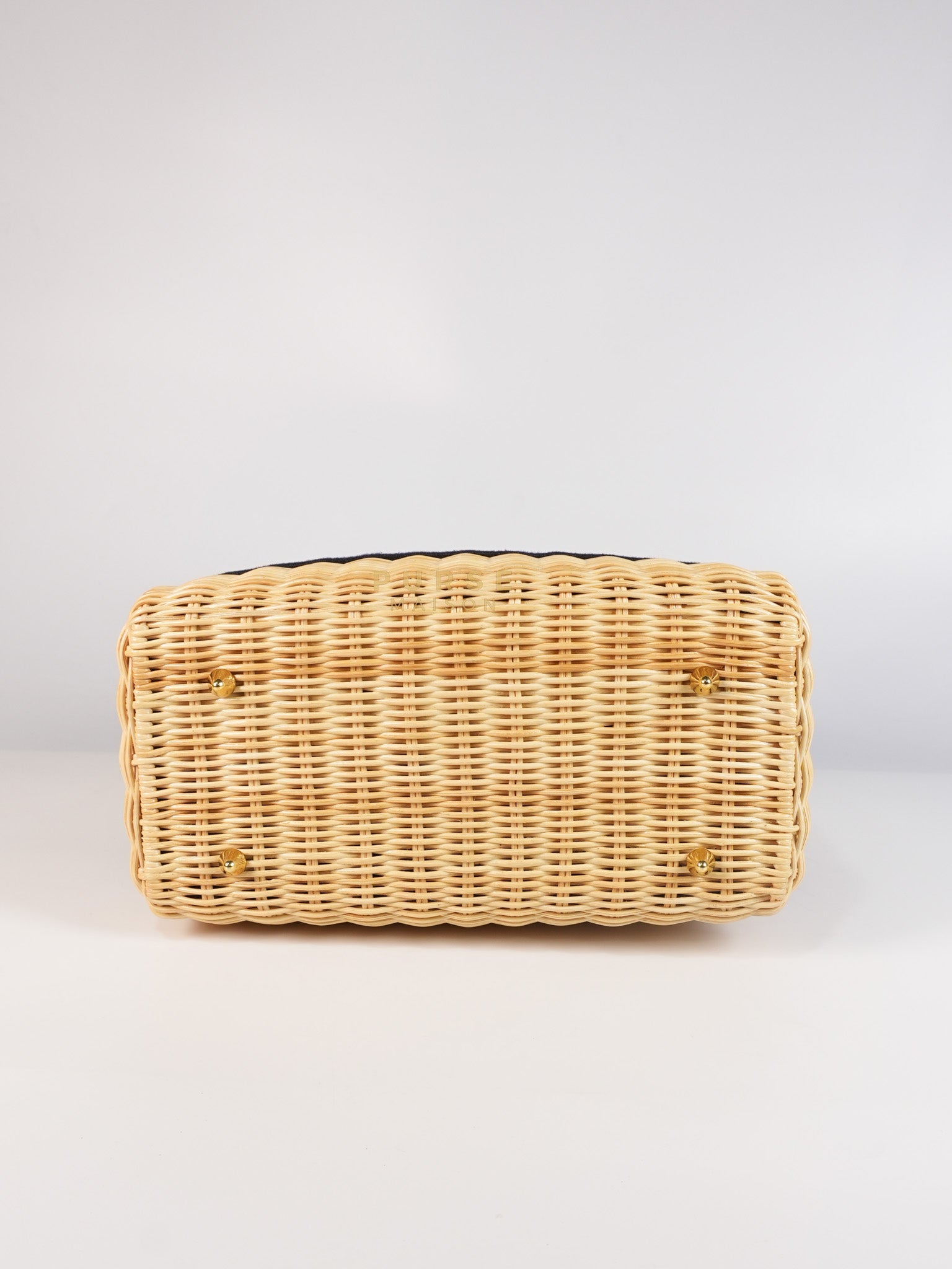 Lady Dior Wicker Medium in Blue Natural Rattan & Oblique Jacquard | Purse Maison Luxury Bags Shop