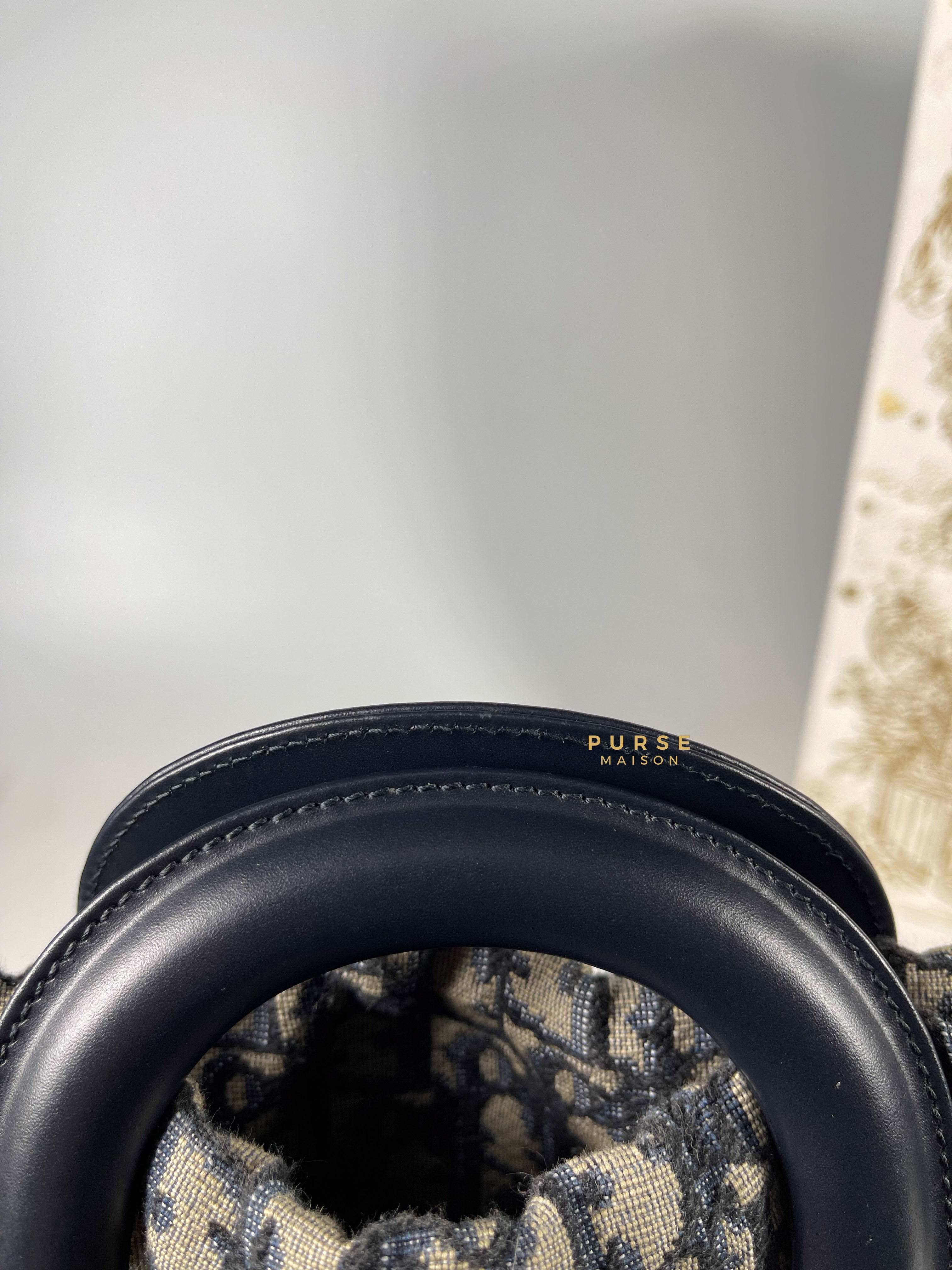 Christian Dior Lady Dior Bag Wicker and Oblique Canvas Mini | Purse Maison Luxury Bags Shop