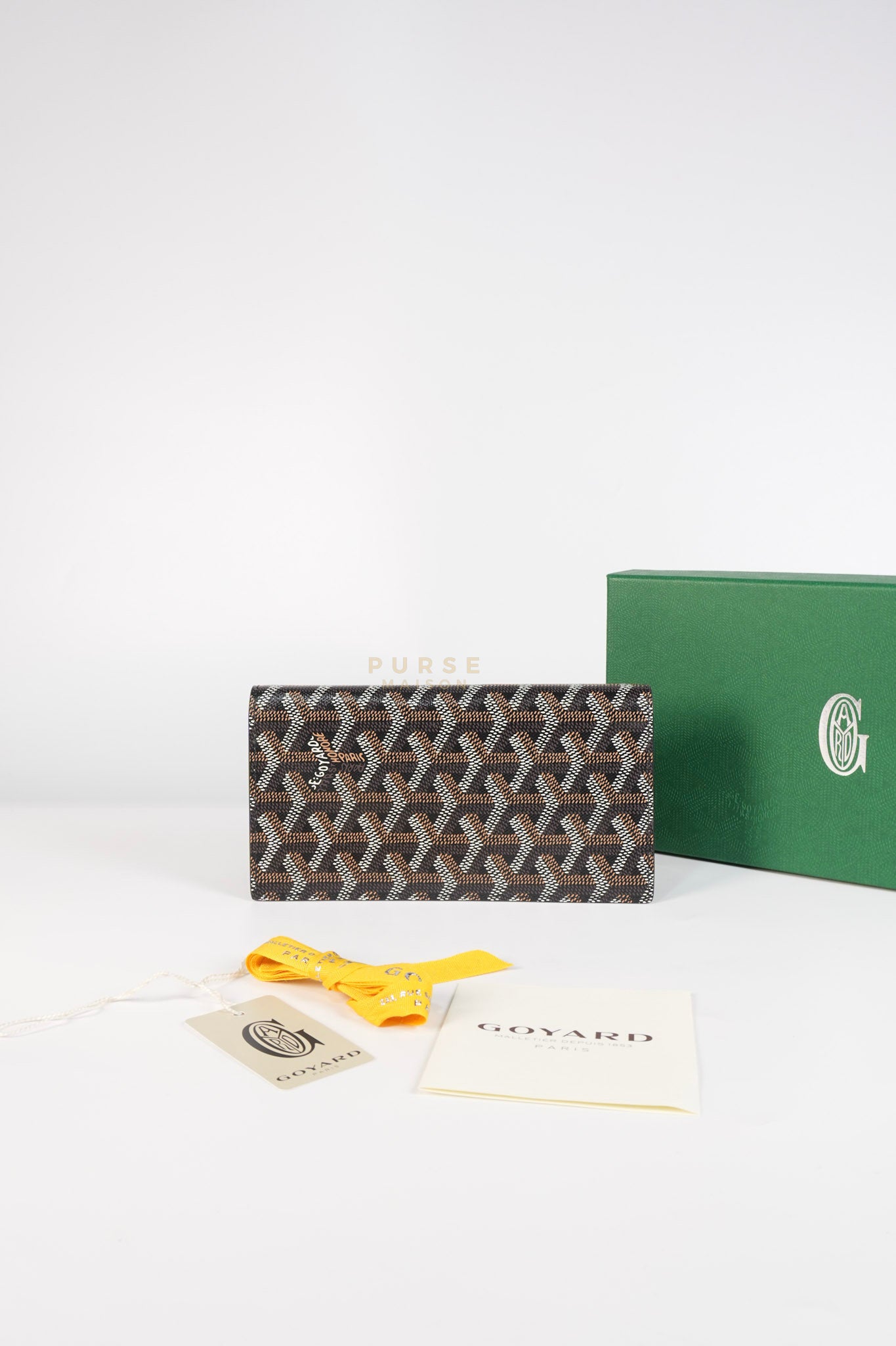 Lambert Long Wallet in Black (Noir) Goyardine Canvas | Purse Maison Luxury Bags Shop