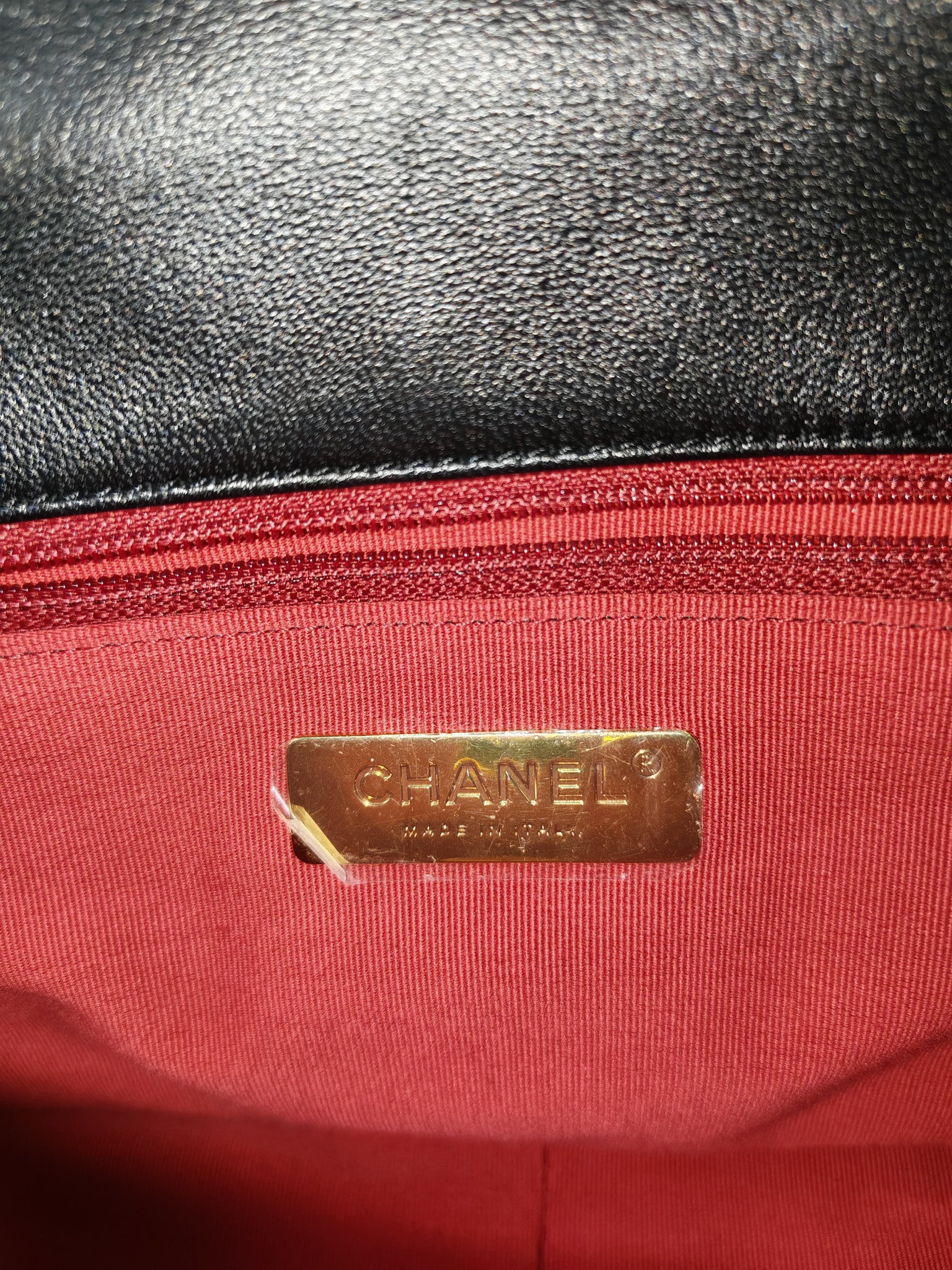 19 Small in Black Quilted Shiny Lambskin & Mix Hardware Microchip