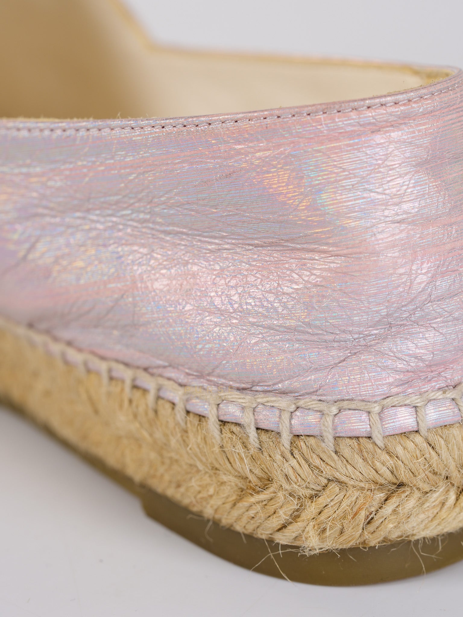 Laminated Lambskin Pink Grosgrain Embroidered CC Espadrilles Size 39 EU (24.5cm) | Purse Maison Luxury Bags Shop