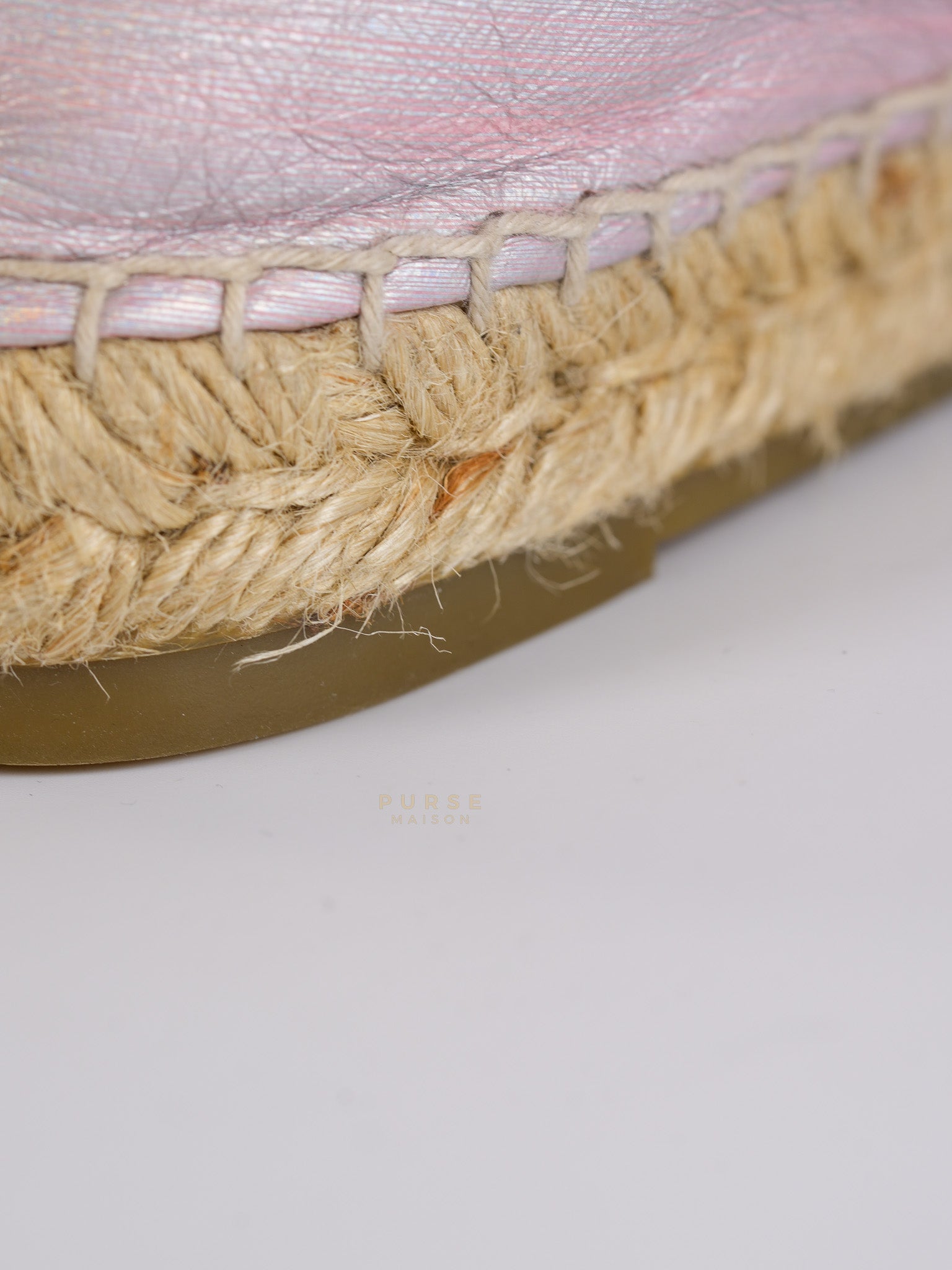 Laminated Lambskin Pink Grosgrain Embroidered CC Espadrilles Size 39 EU (24.5cm) | Purse Maison Luxury Bags Shop