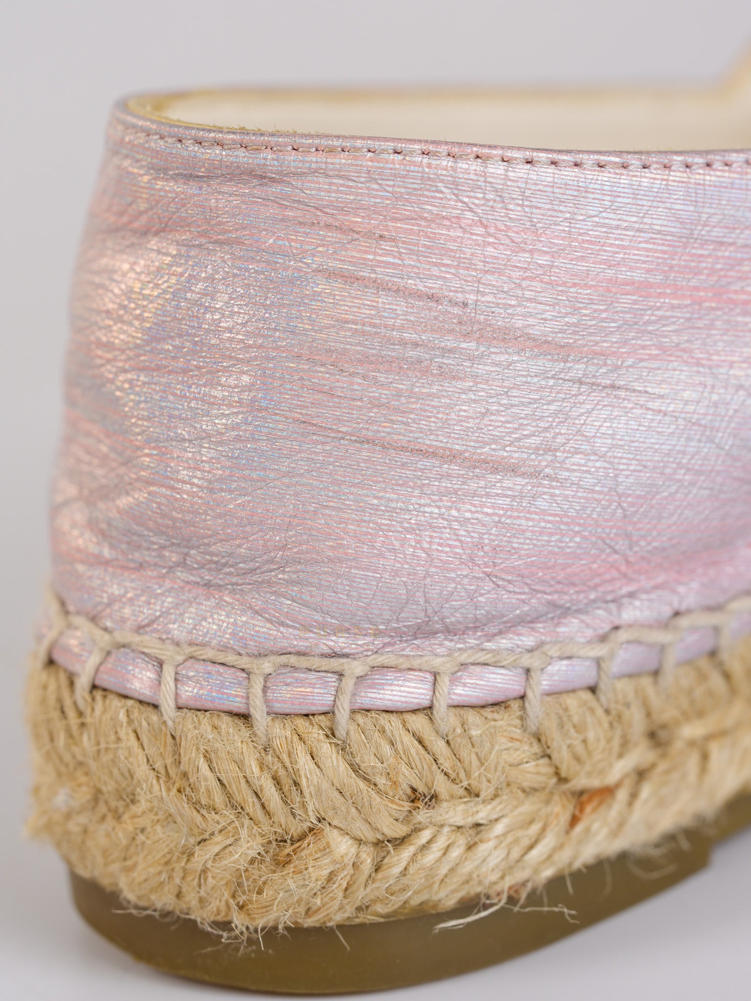 Laminated Lambskin Pink Grosgrain Embroidered CC Espadrilles Size 39 EU (24.5cm) | Purse Maison Luxury Bags Shop