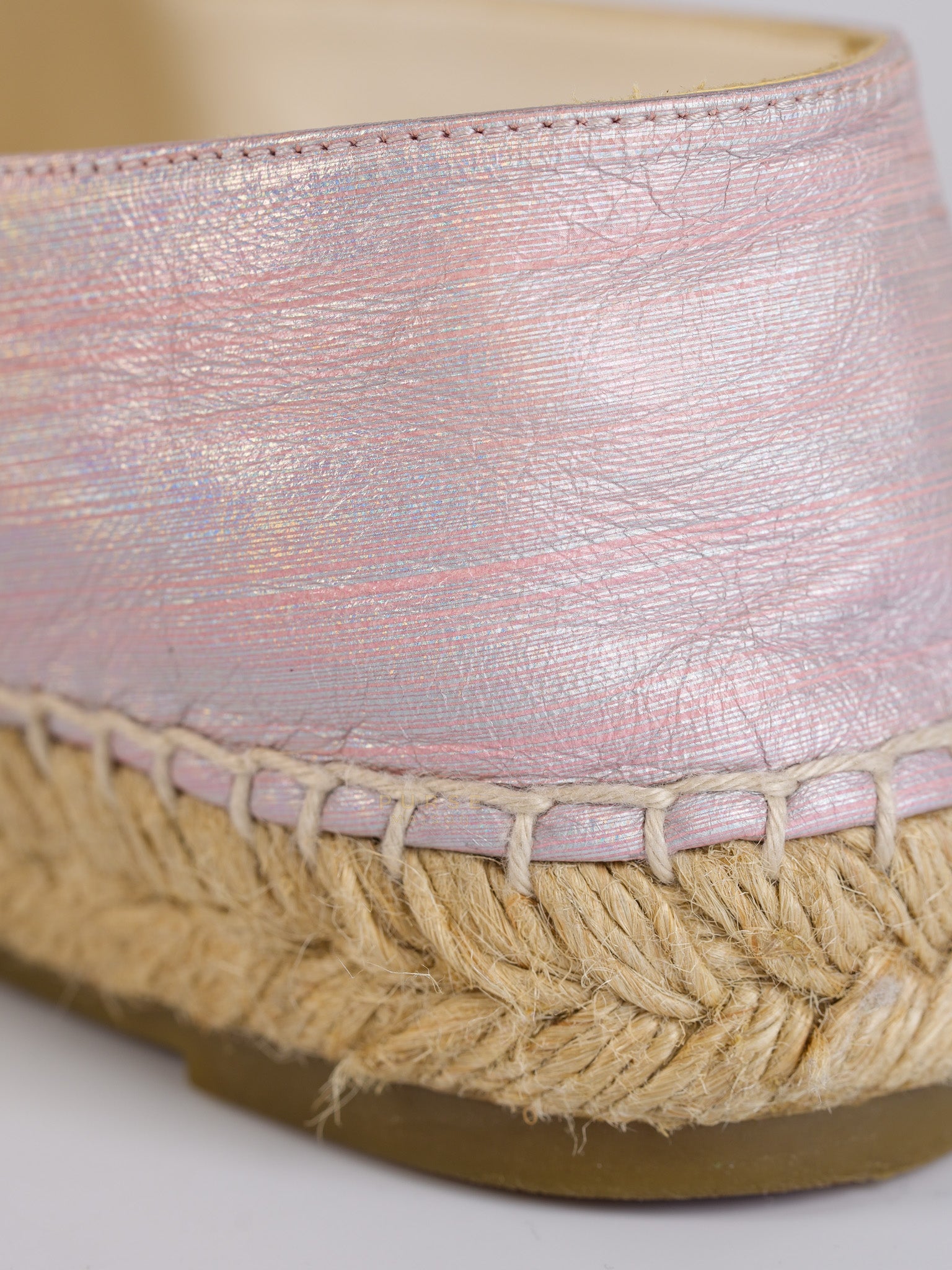 Laminated Lambskin Pink Grosgrain Embroidered CC Espadrilles Size 39 EU (24.5cm) | Purse Maison Luxury Bags Shop