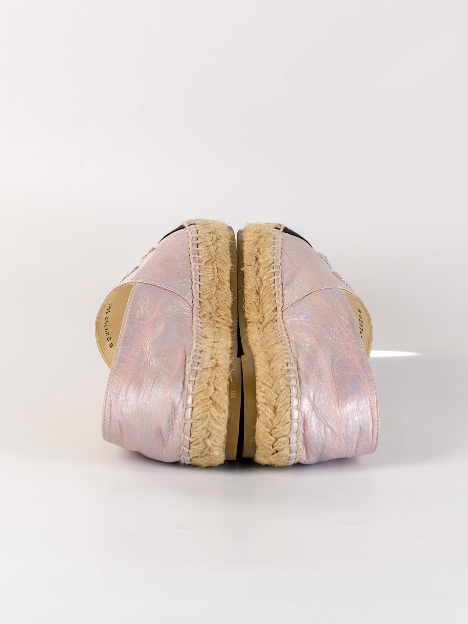 Laminated Lambskin Pink Grosgrain Embroidered CC Espadrilles Size 39 EU (24.5cm) | Purse Maison Luxury Bags Shop