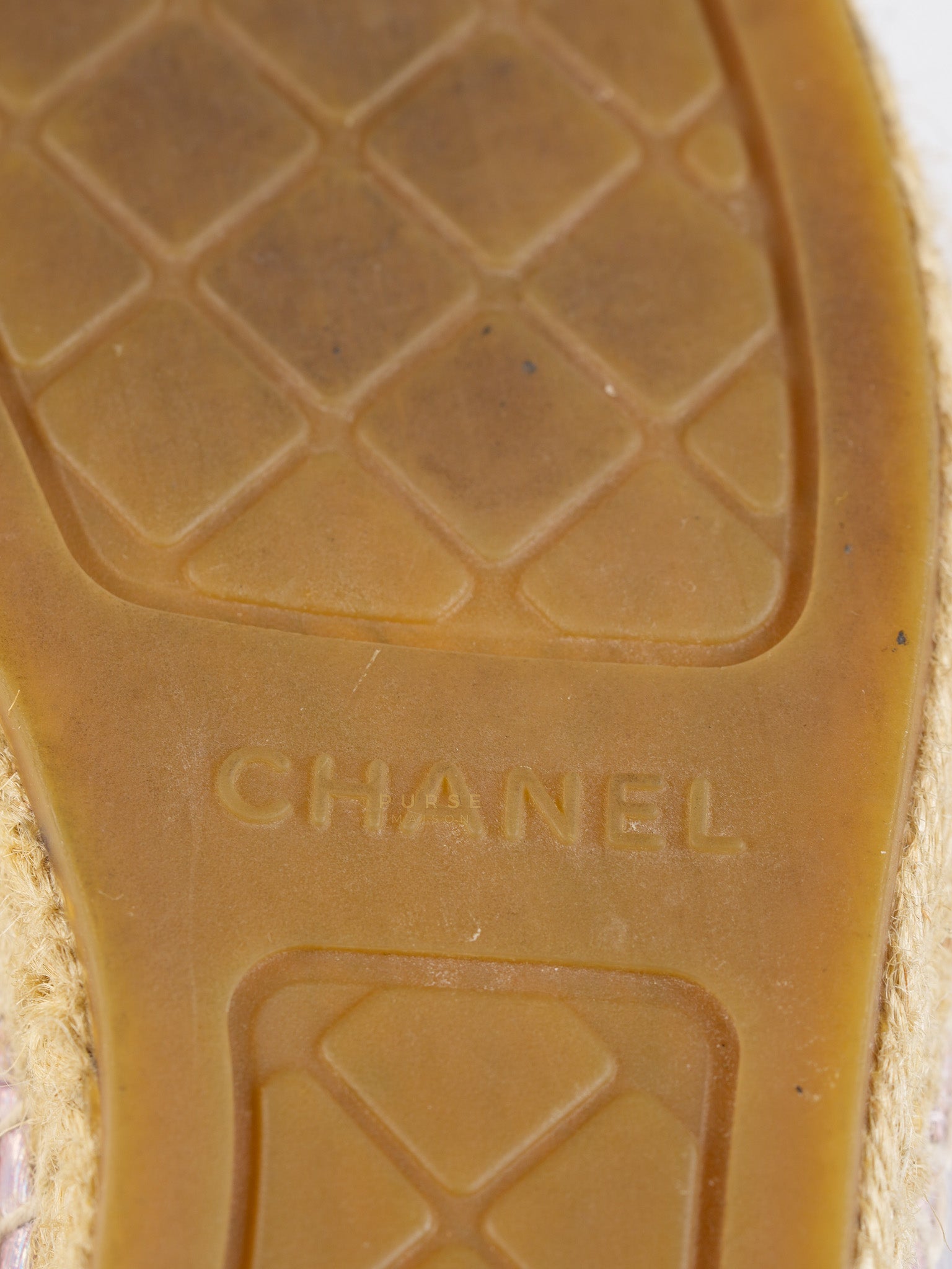 Laminated Lambskin Pink Grosgrain Embroidered CC Espadrilles Size 39 EU (24.5cm) | Purse Maison Luxury Bags Shop