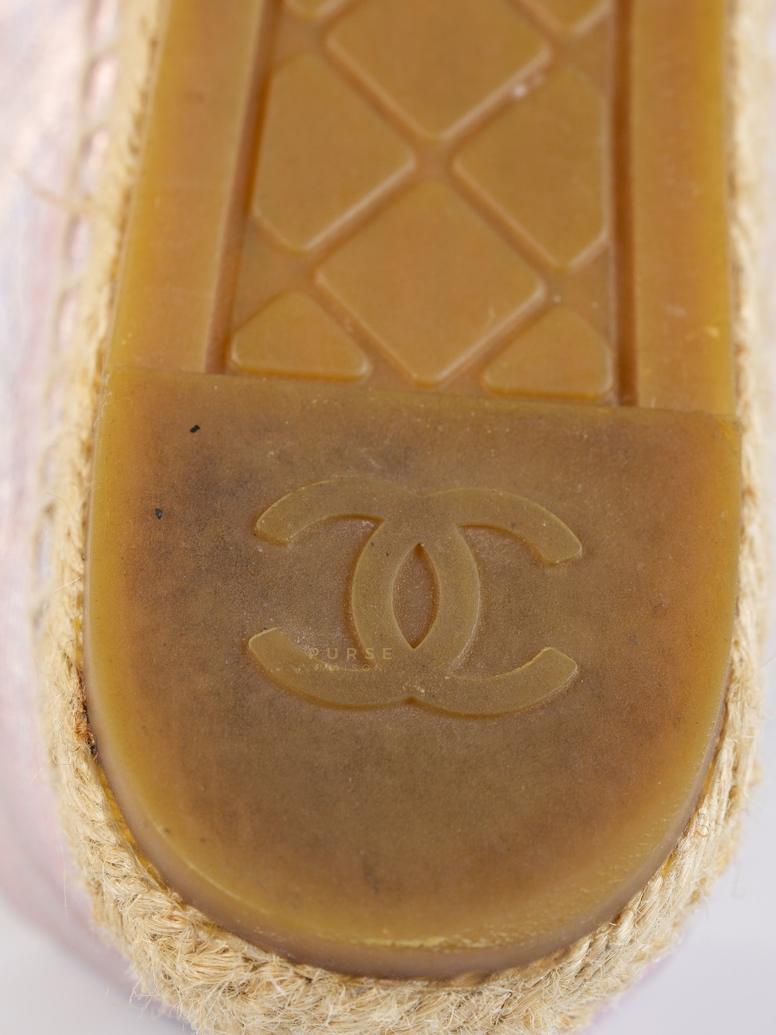 Laminated Lambskin Pink Grosgrain Embroidered CC Espadrilles Size 39 EU (24.5cm) | Purse Maison Luxury Bags Shop