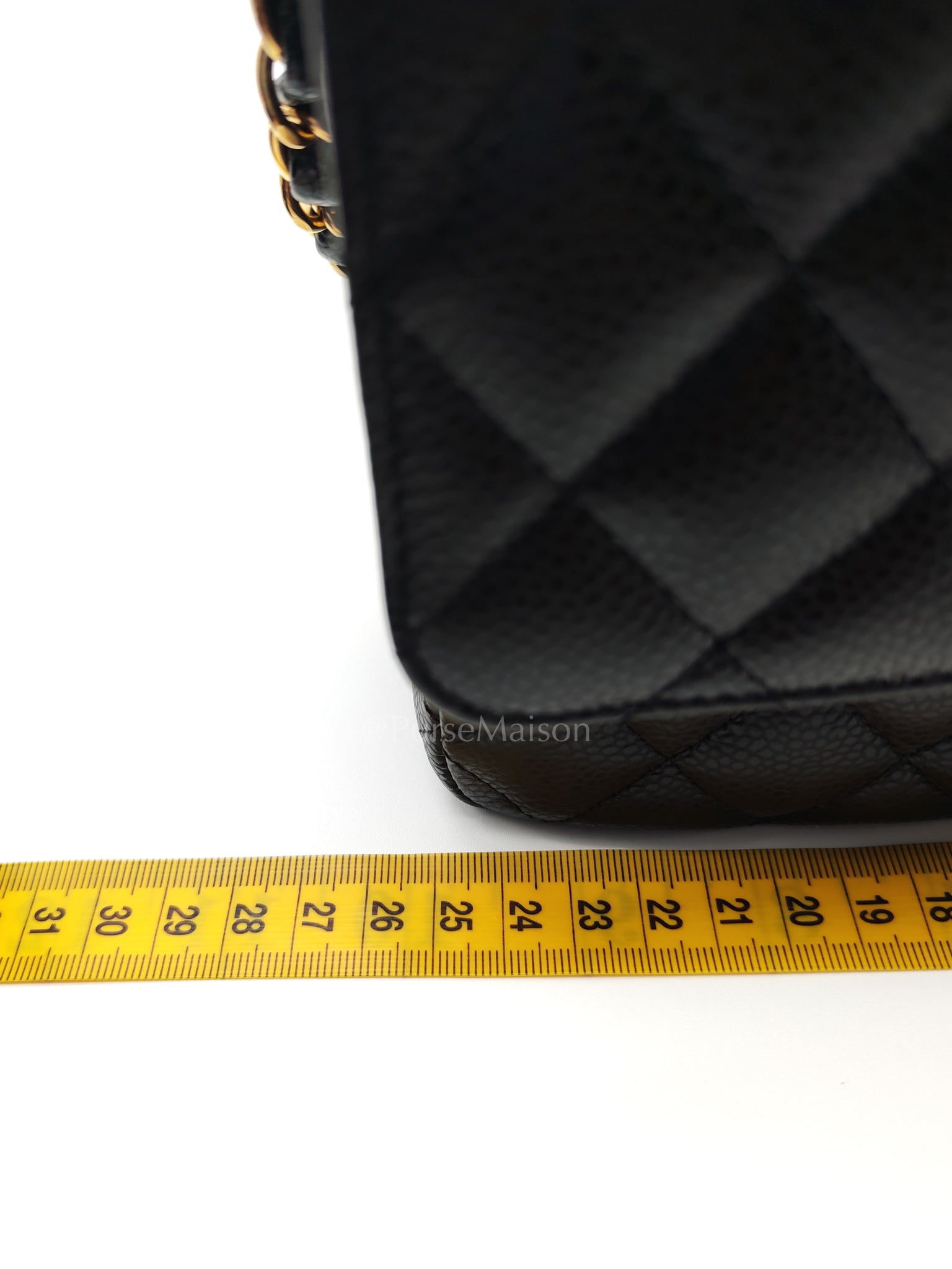 Classic Double Flap Medium in Black Caviar Leather and Gold Hardware (Microchip) | Purse Maison Luxury Bags Shop