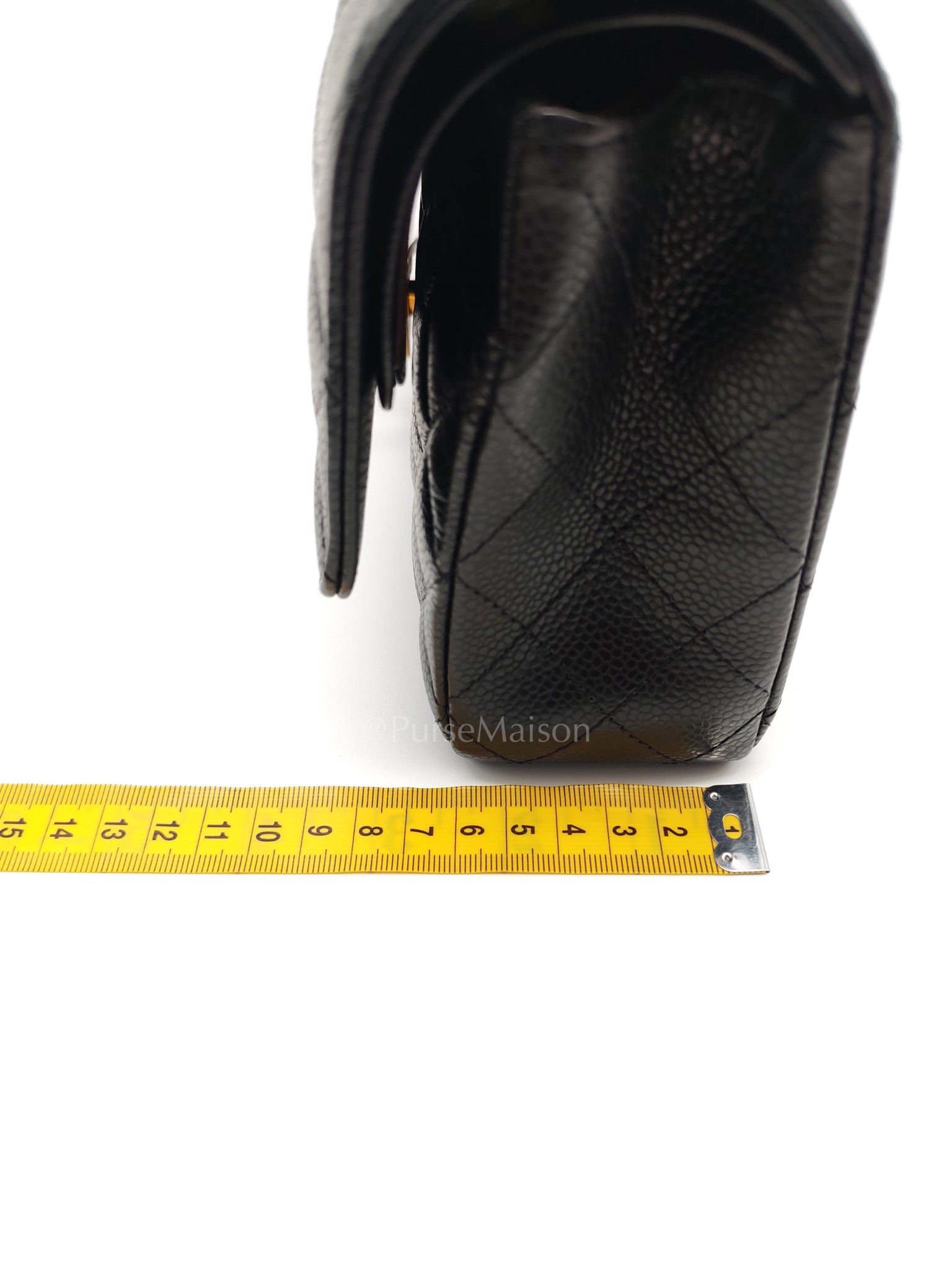 Classic Double Flap Medium in Black Caviar Leather and Gold Hardware (Microchip) | Purse Maison Luxury Bags Shop