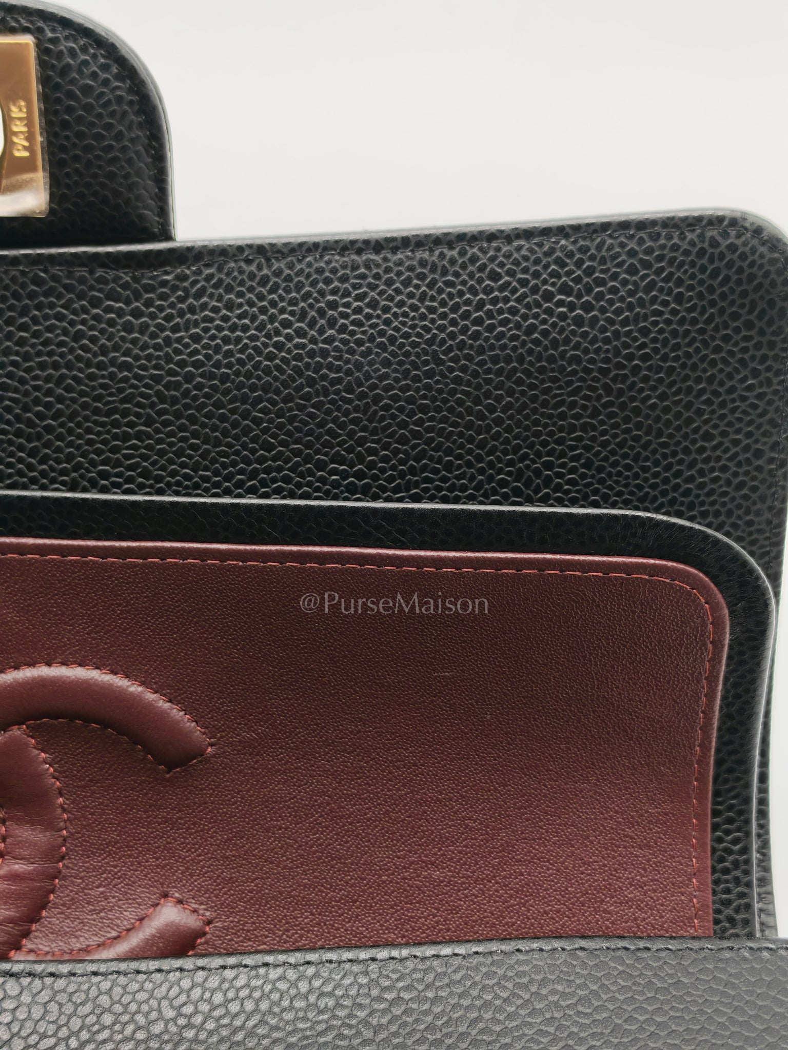 Classic Double Flap Medium in Black Caviar Leather and Gold Hardware (Microchip) | Purse Maison Luxury Bags Shop