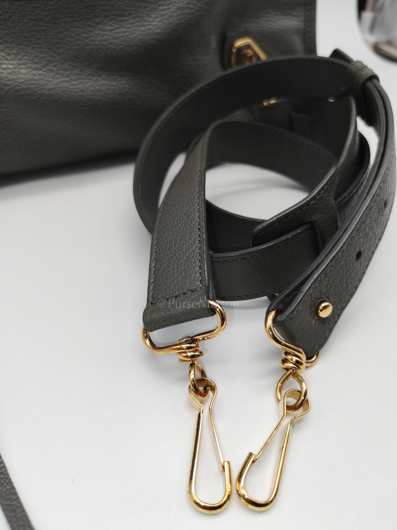 Metallic Edge City Bag in Charcoal Grey