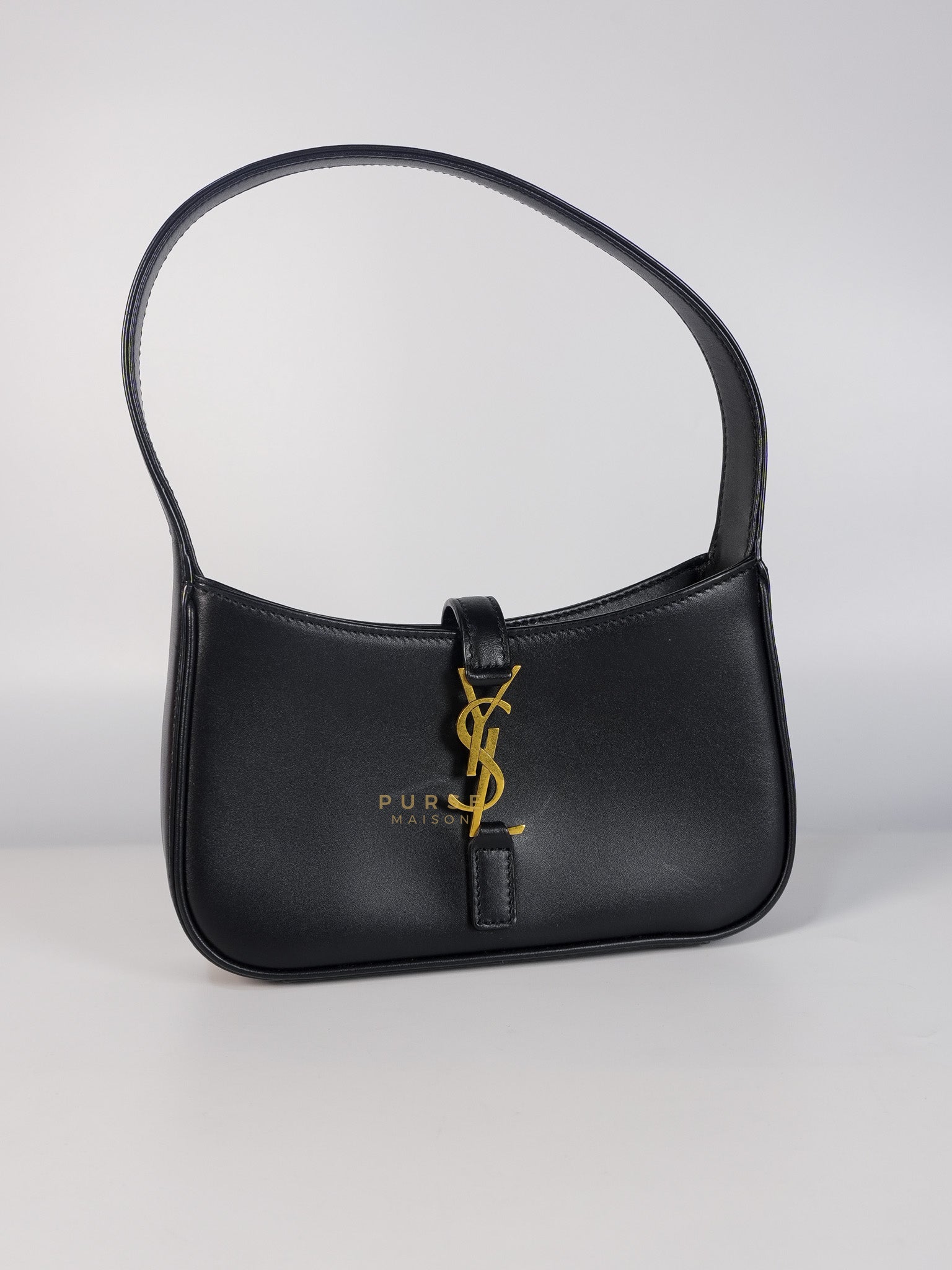 Le 5 A 7 Hobo Shoulder Gold Hardware Bag in Black | Purse Maison Luxury Bags Shop