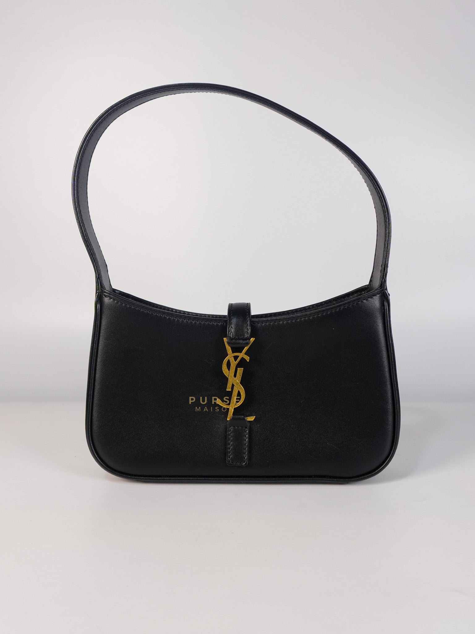 Le 5 A 7 Hobo Shoulder Gold Hardware Bag in Black | Purse Maison Luxury Bags Shop