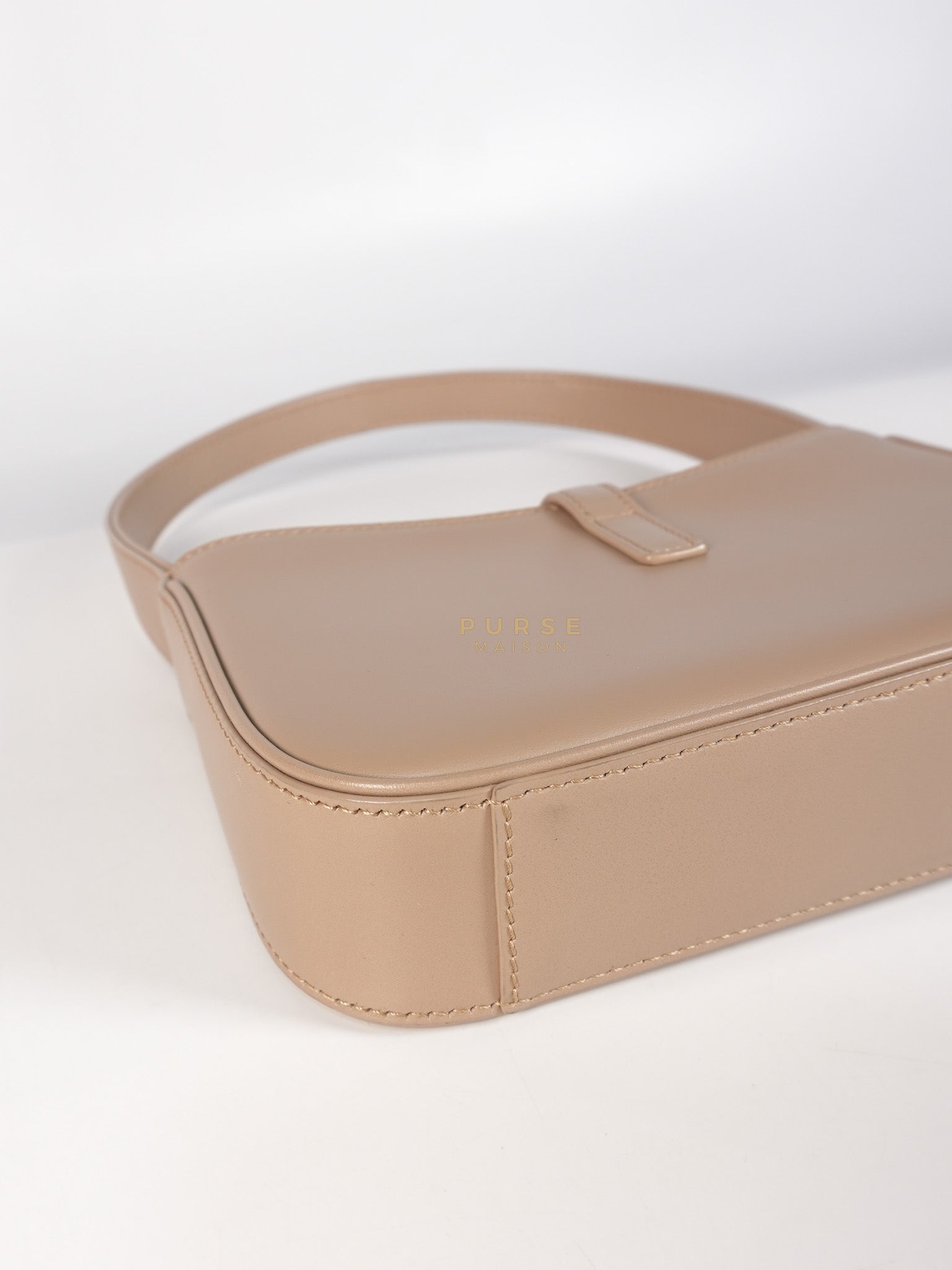 Le 5 A 7 Mini Hobo Shoulder Gold Hardware Bag in Dark Beige | Purse Maison Luxury Bags Shop