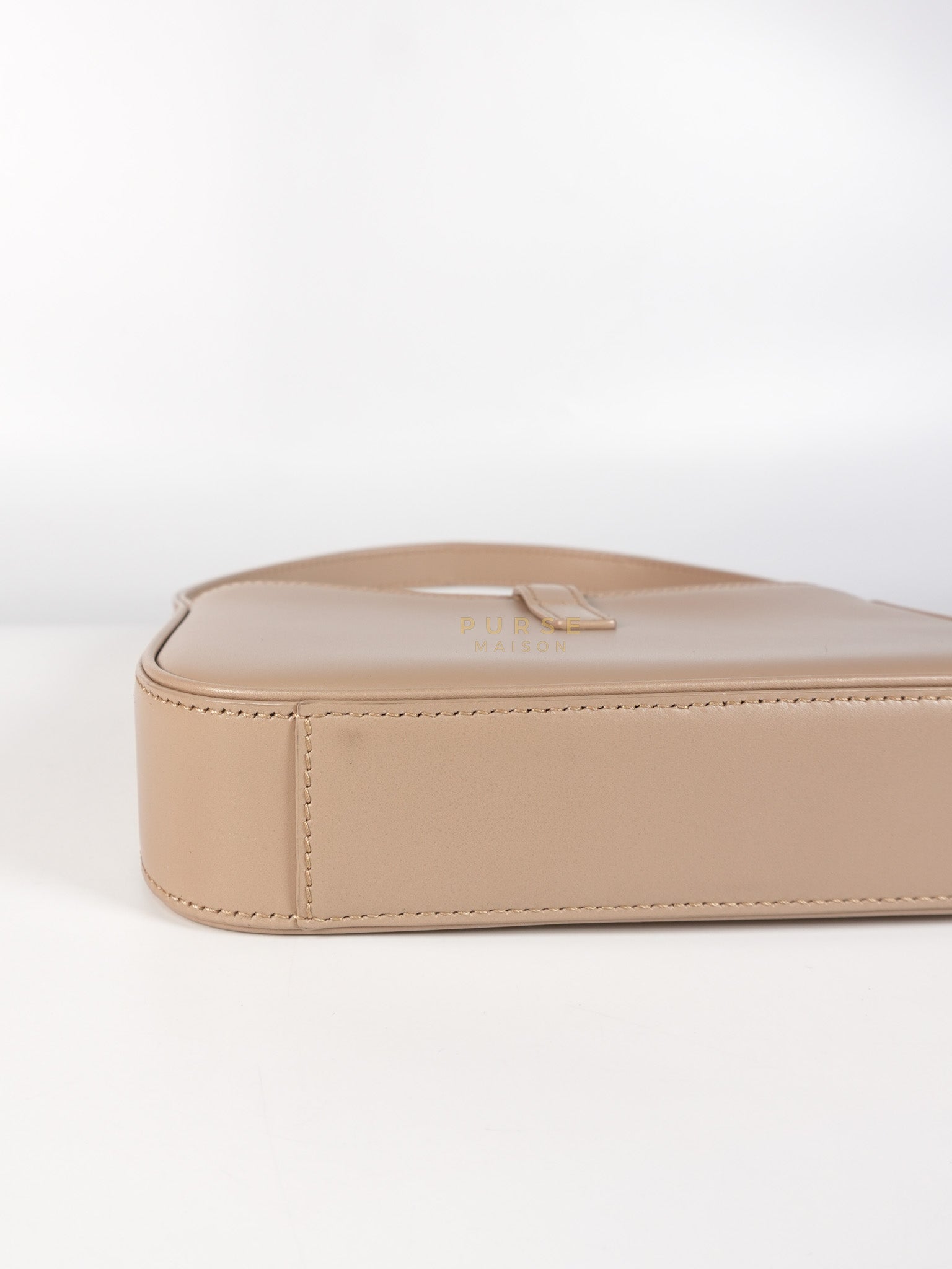 Le 5 A 7 Mini Hobo Shoulder Gold Hardware Bag in Dark Beige | Purse Maison Luxury Bags Shop