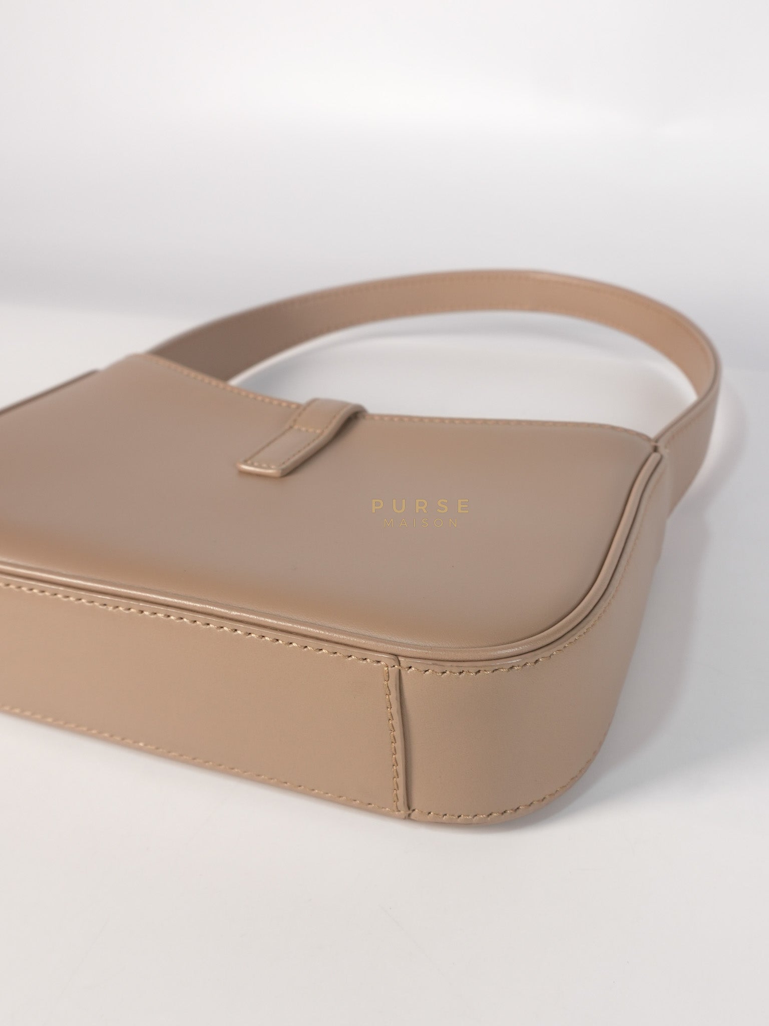 Le 5 A 7 Mini Hobo Shoulder Gold Hardware Bag in Dark Beige | Purse Maison Luxury Bags Shop