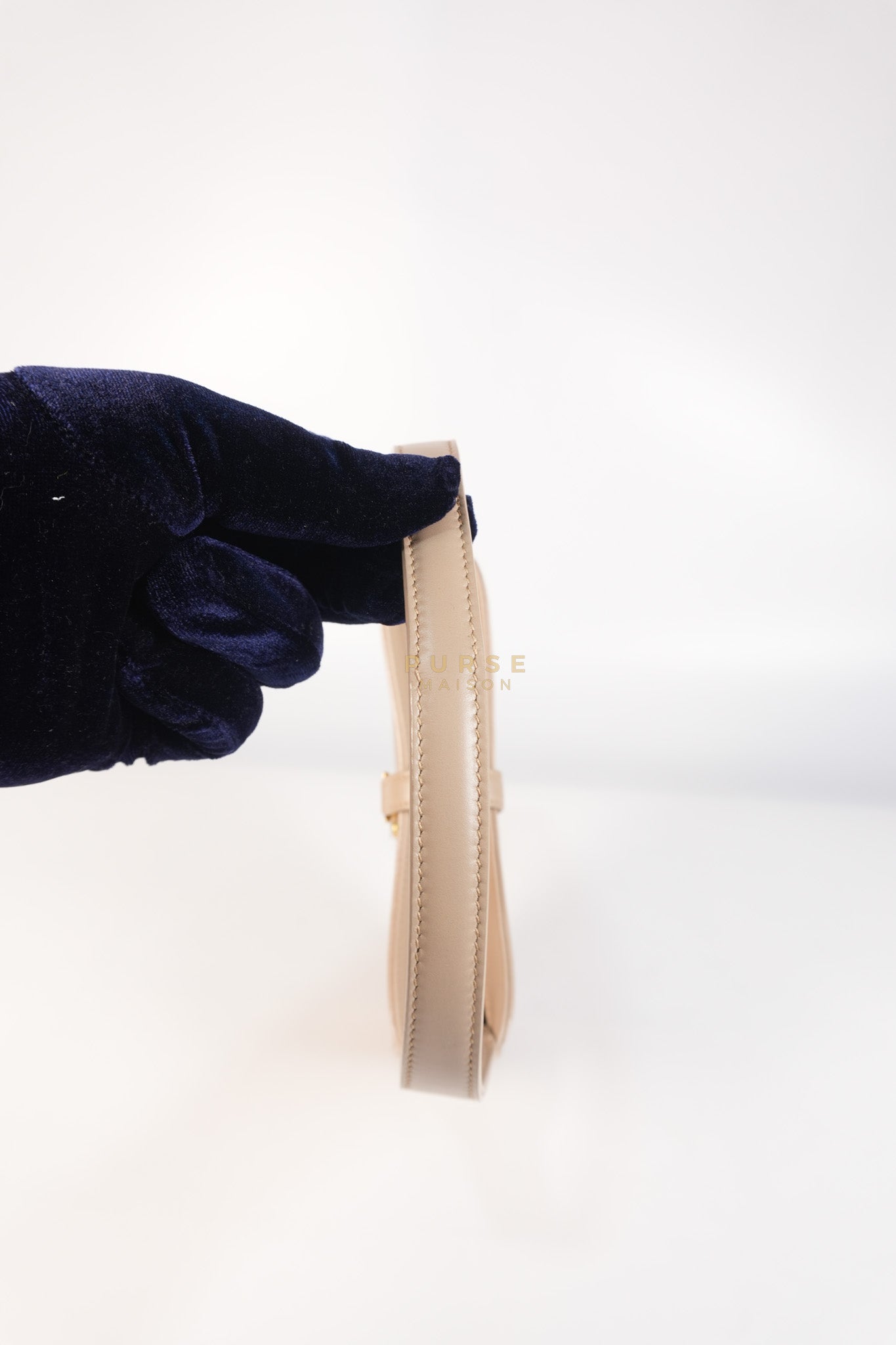 Le 5 A 7 Mini Hobo Shoulder Gold Hardware Bag in Dark Beige | Purse Maison Luxury Bags Shop