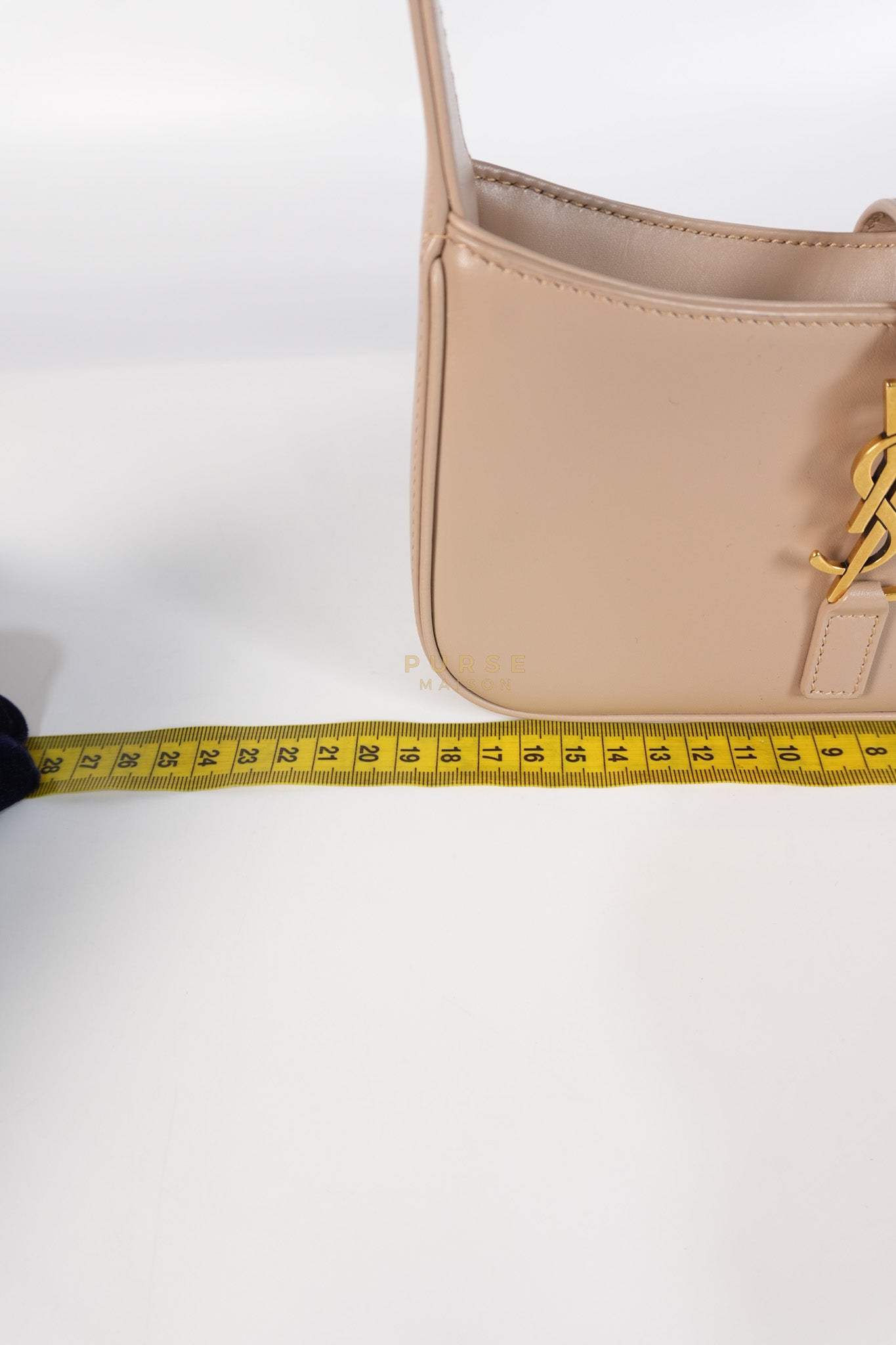 Le 5 A 7 Mini Hobo Shoulder Gold Hardware Bag in Dark Beige | Purse Maison Luxury Bags Shop
