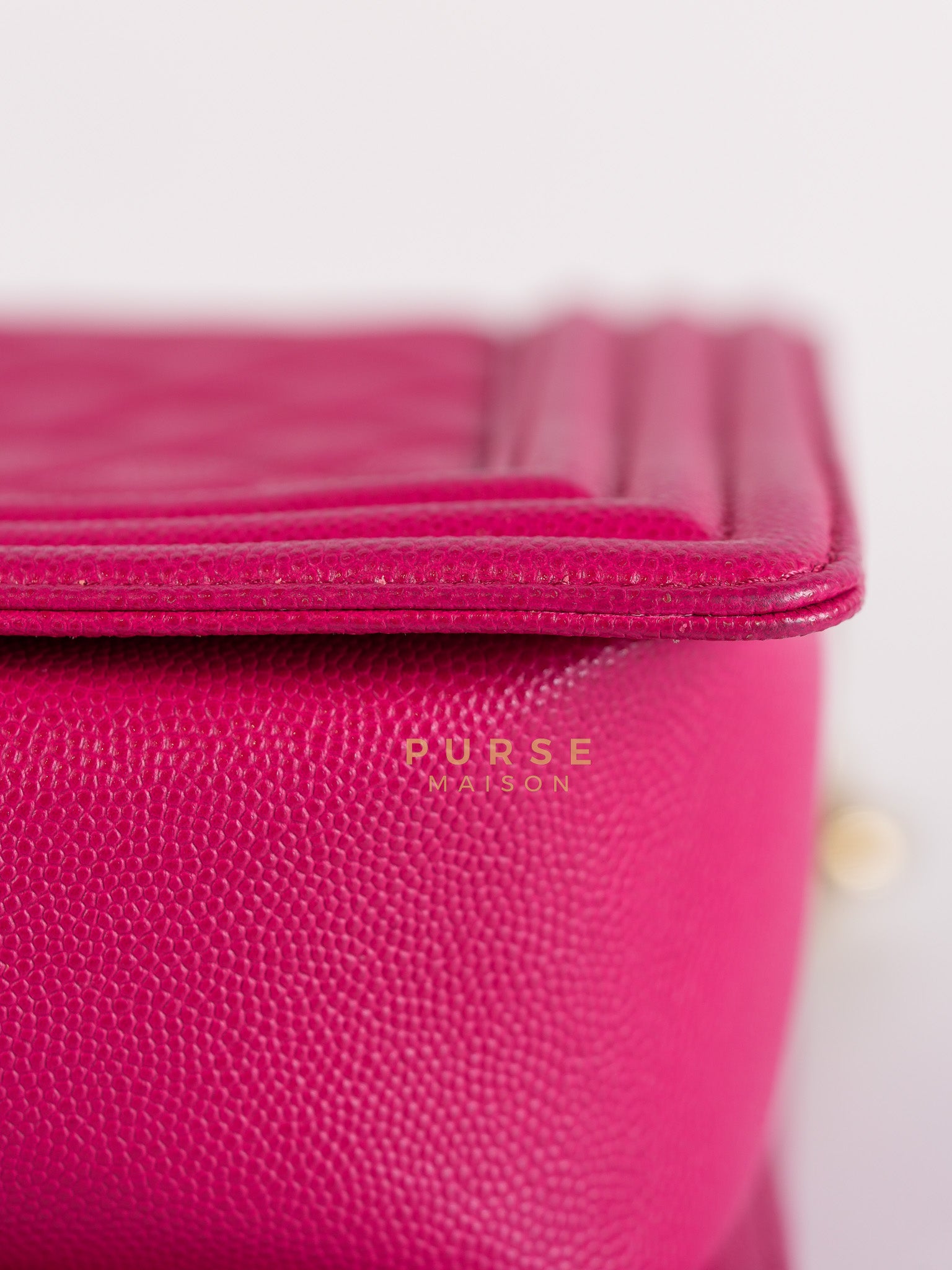 Le Boy New Medium in Pink Caviar Leather & Light Gold Hardware (Series 23) | Purse Maison Luxury Bags Shop