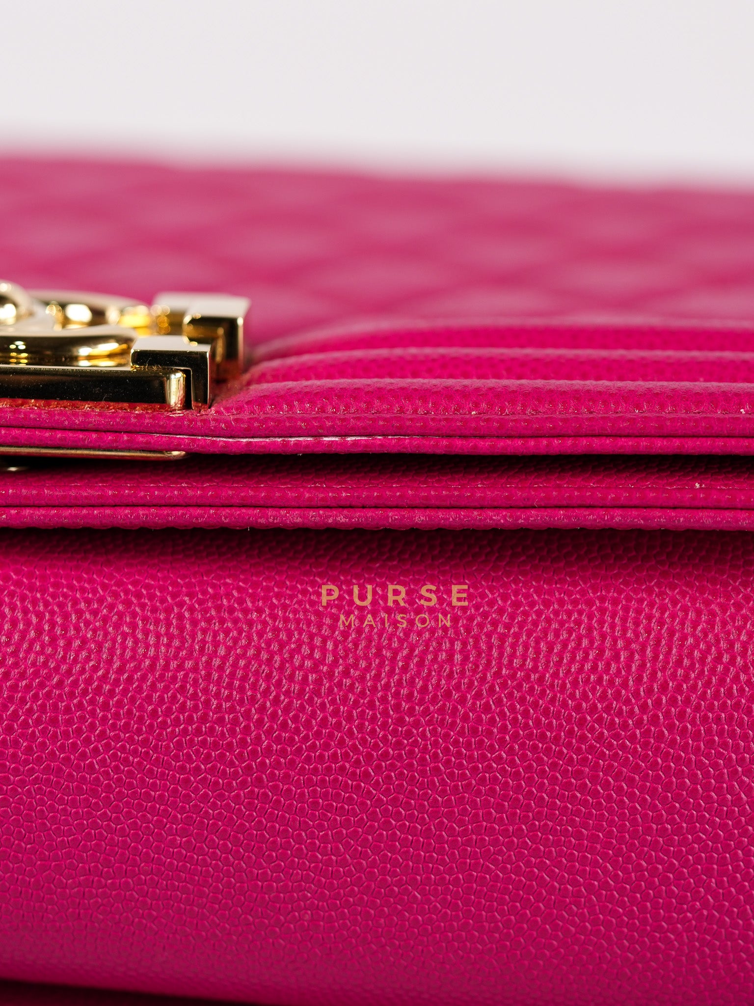 Le Boy New Medium in Pink Caviar Leather & Light Gold Hardware (Series 23) | Purse Maison Luxury Bags Shop