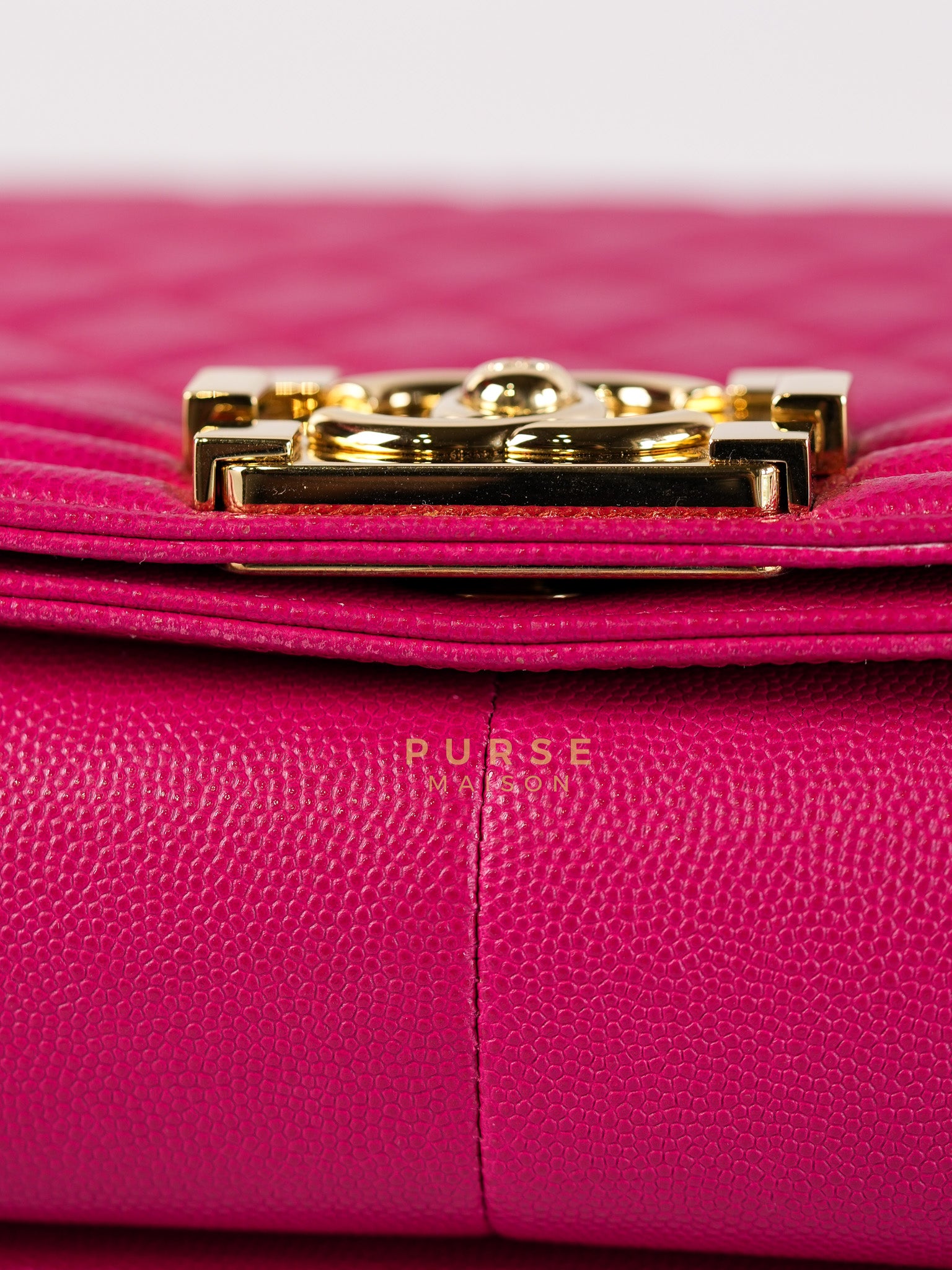 Le Boy New Medium in Pink Caviar Leather & Light Gold Hardware (Series 23) | Purse Maison Luxury Bags Shop