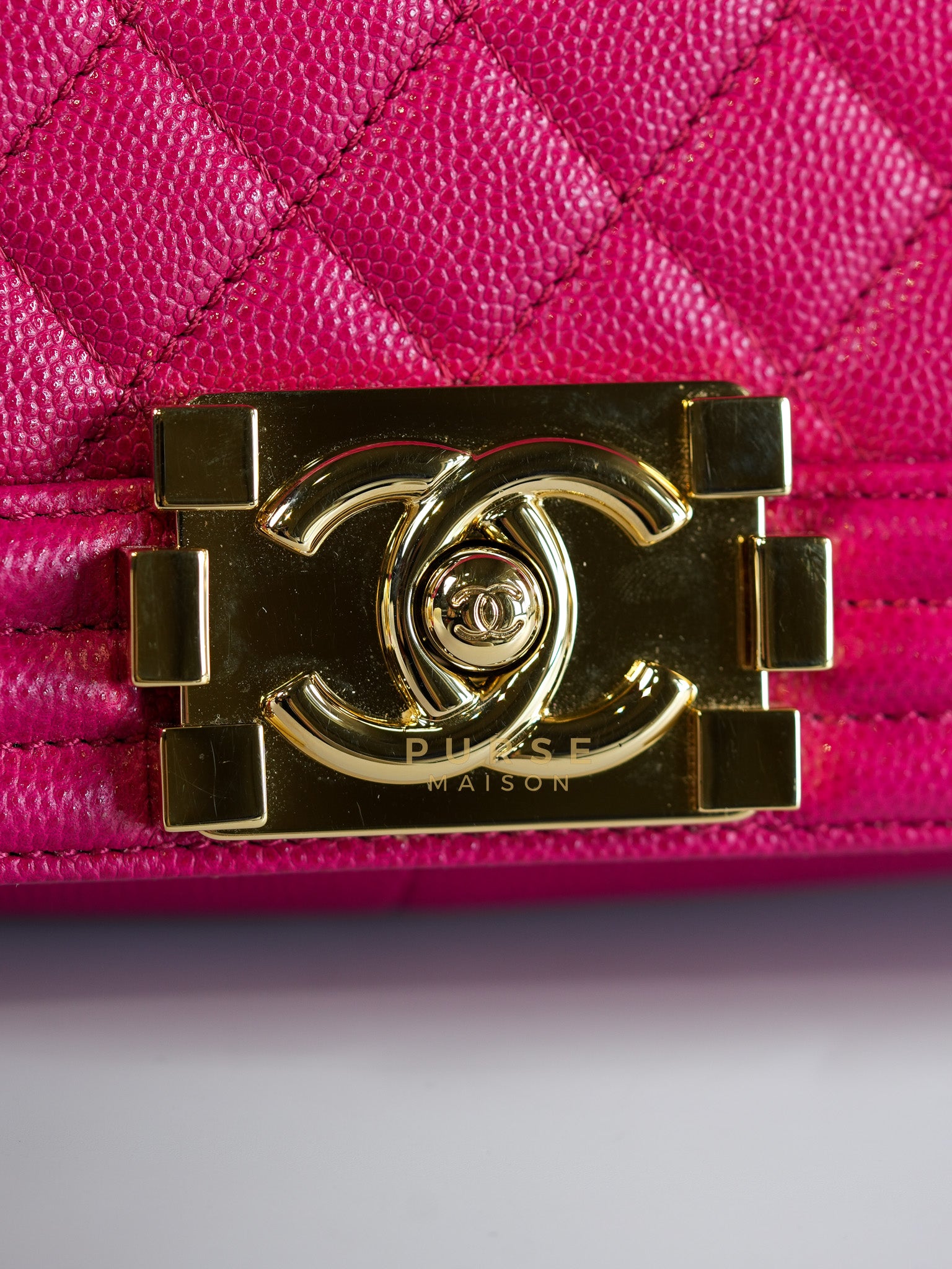 Le Boy New Medium in Pink Caviar Leather & Light Gold Hardware (Series 23) | Purse Maison Luxury Bags Shop